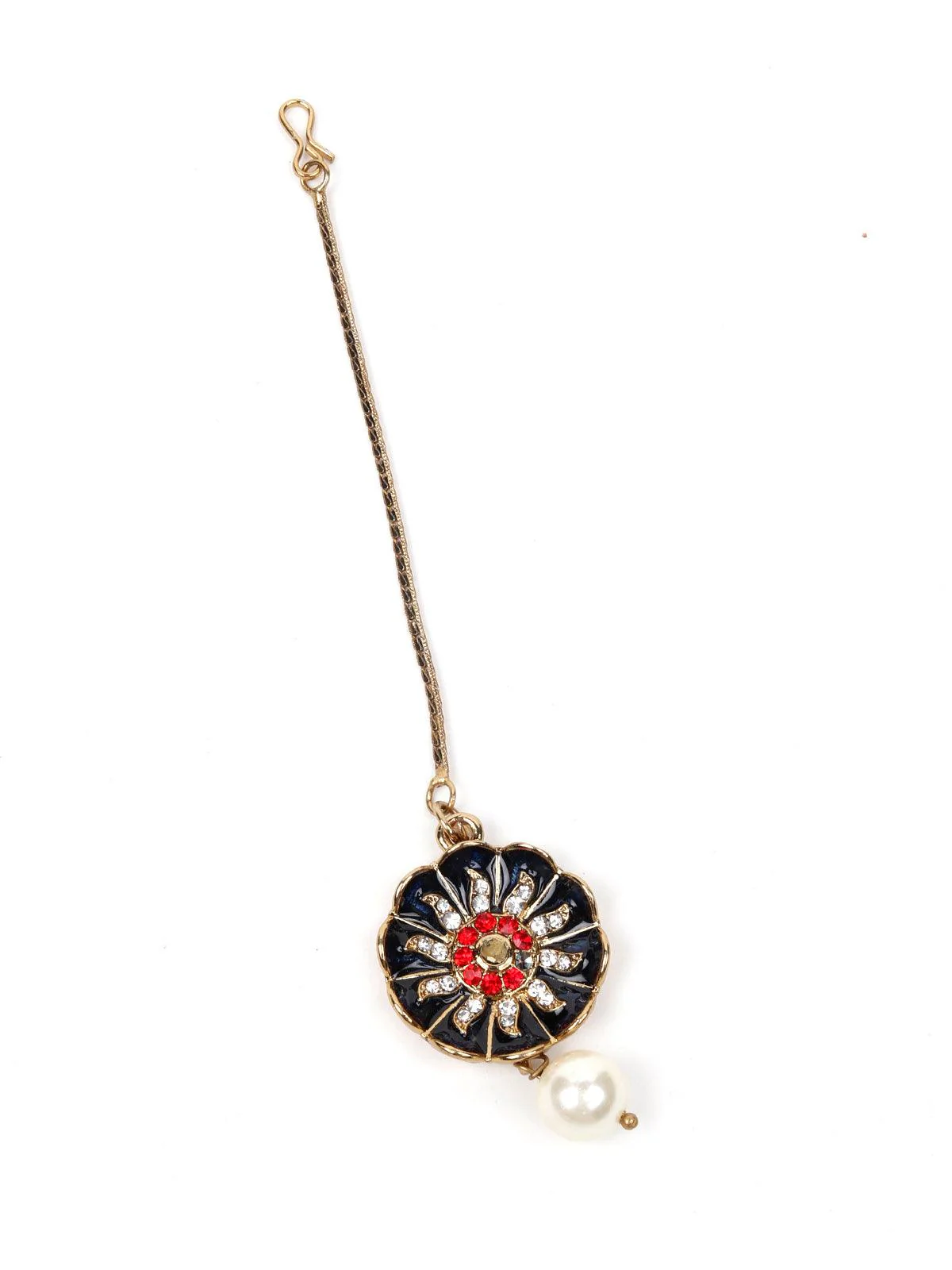 Odette Women Red And Blue Stone And Jewellery Set - Image 6