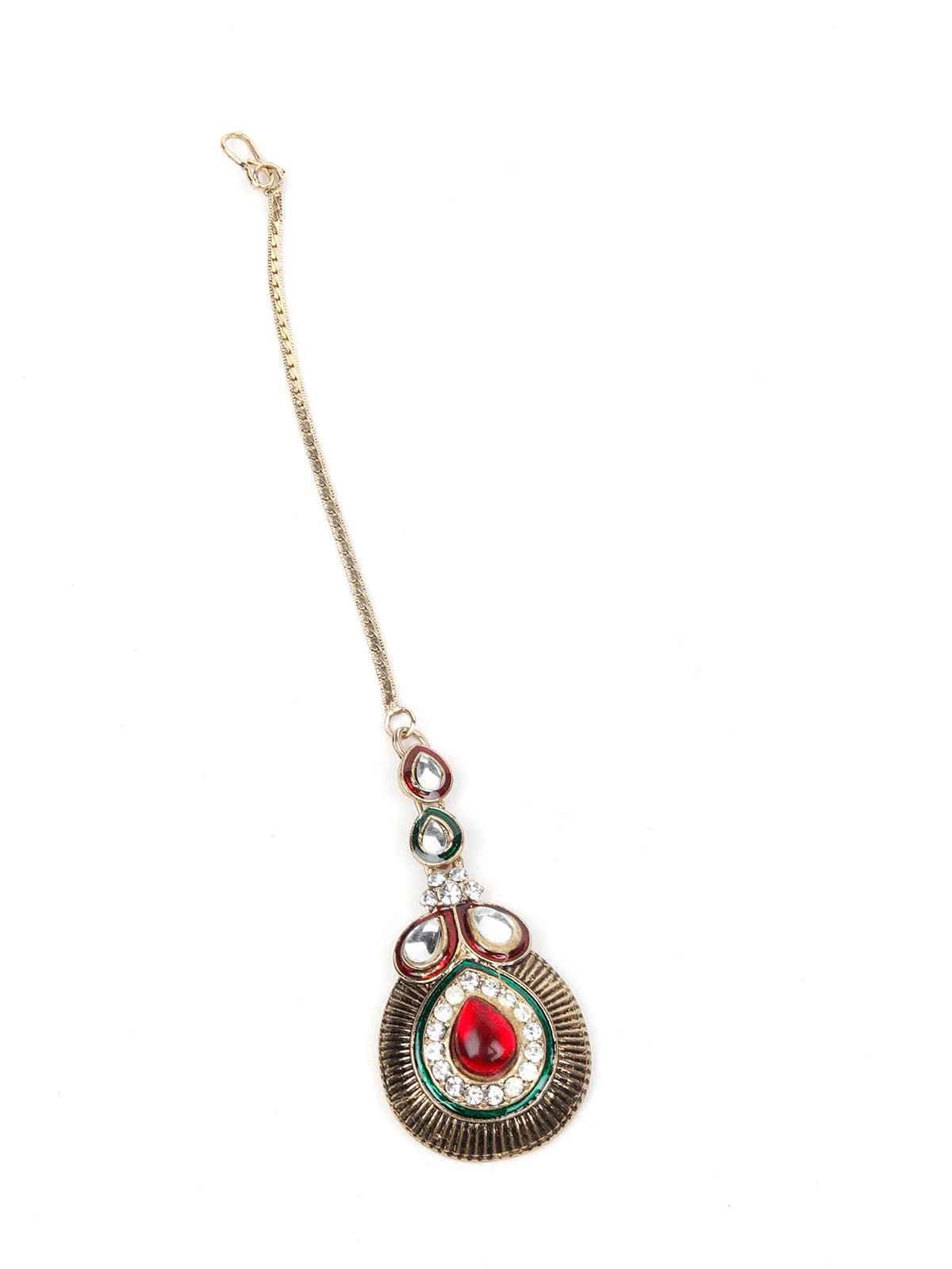 Odette Women Rusty Brown Metal Stone And Jewellery Set - Image 6