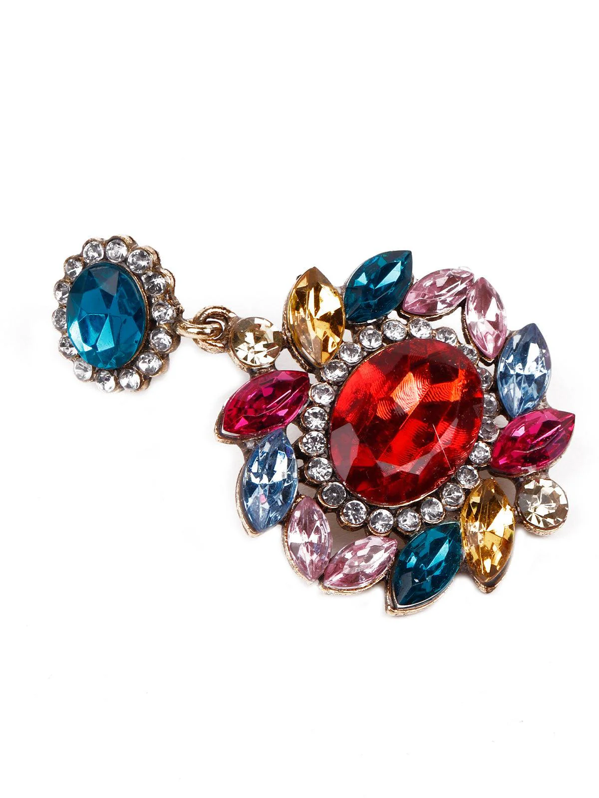 Odette Women Multicoloured Metal Drop Earrings - Image 5
