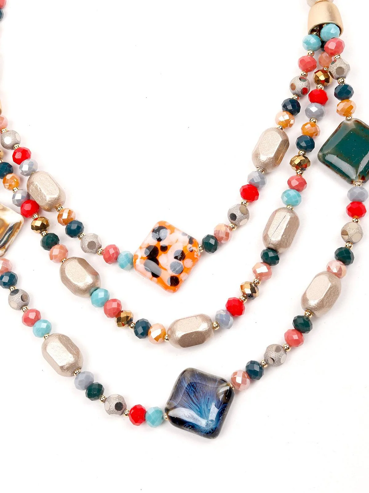 Odette Women Multicoloured Metal Necklace - Image 6