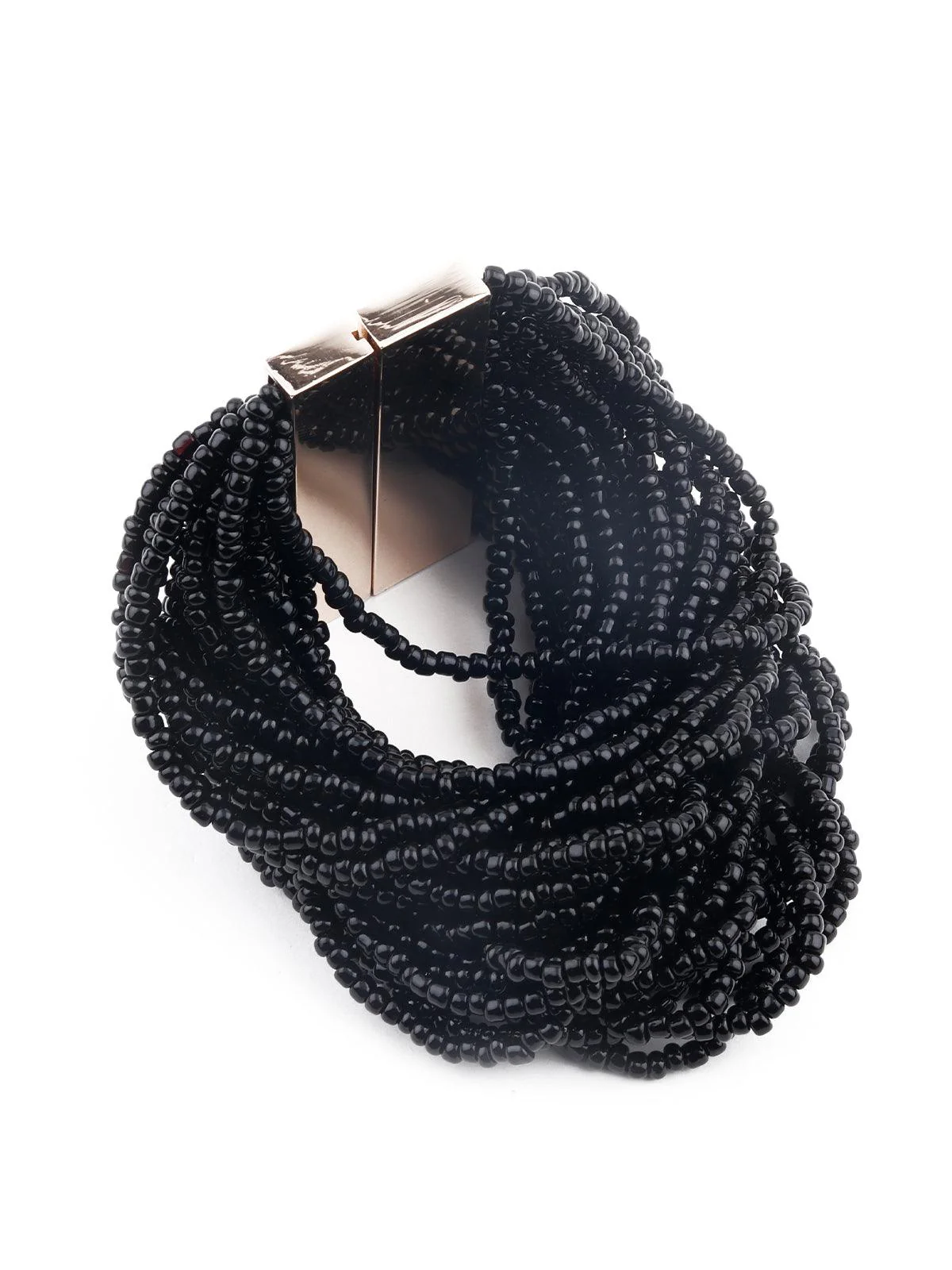 Odette Women Multilayered Black Gorgeous Statement Necklace Set - Image 6