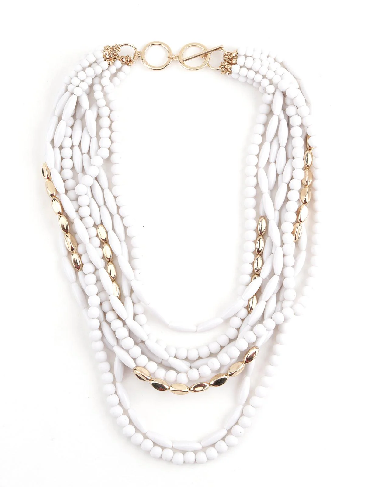 Odette Women Multistring White Beaded Angelic Necklace - Image 3