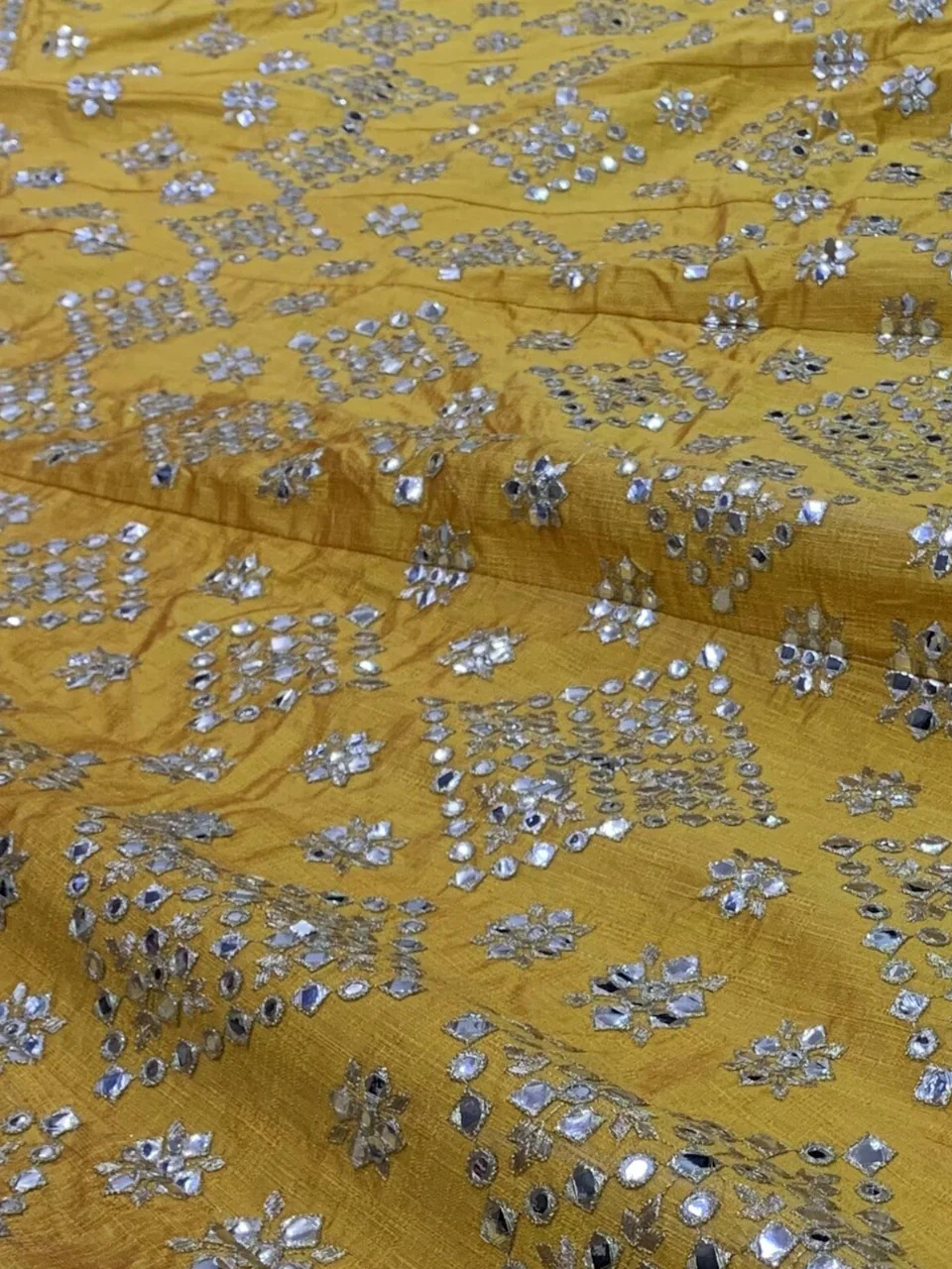 Odette Women Mustard Elegant Semi Stitched Lehenga With Unstitched Blouse - Image 3