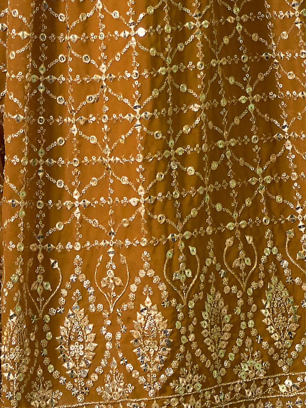 Odette Women  Mustard Embroidered Semi Stitched Lehenga With Unstitched Blouse - Image 6