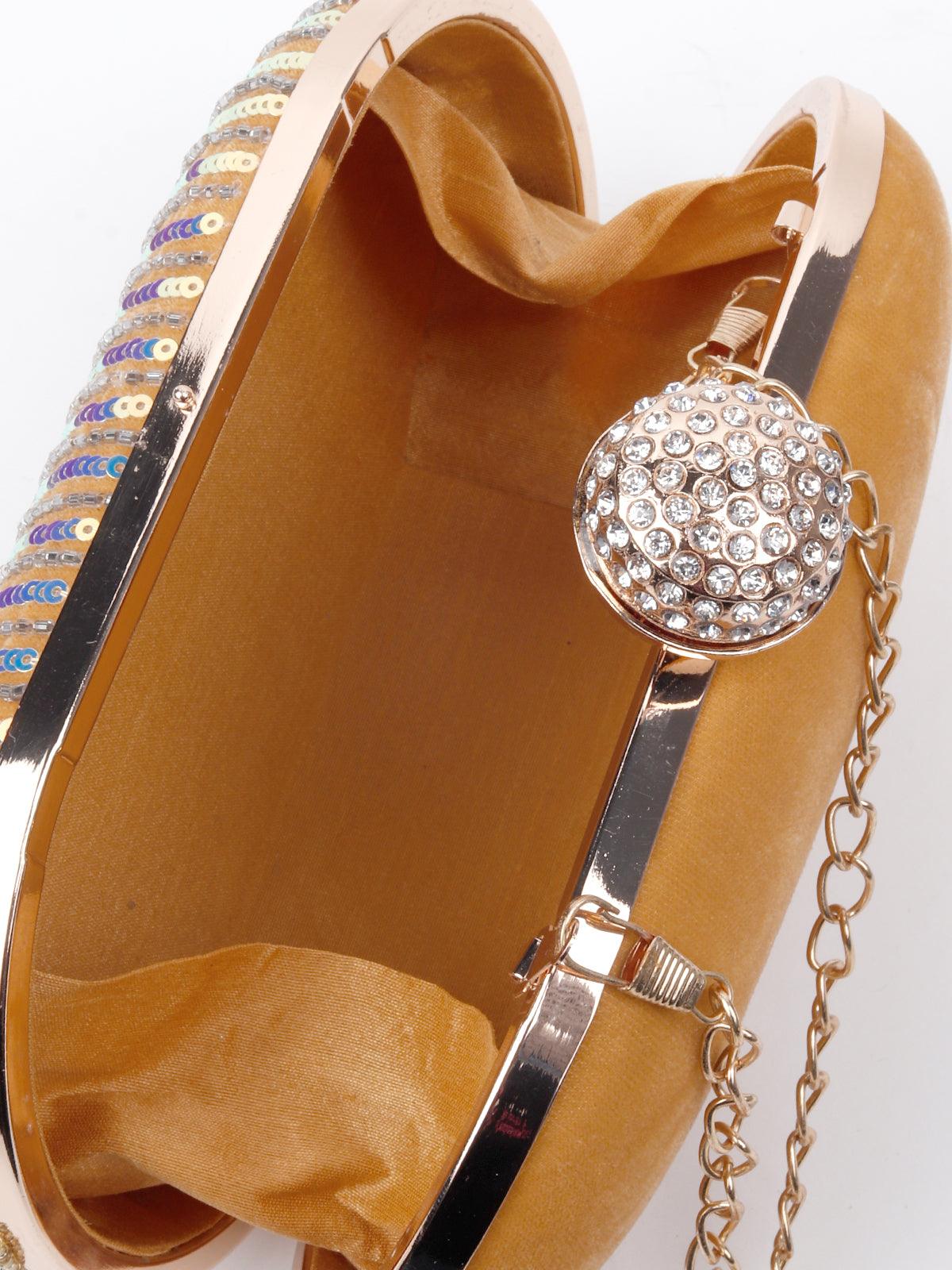 Odette Women Mustard Yellow Graceful Clutch - Image 6