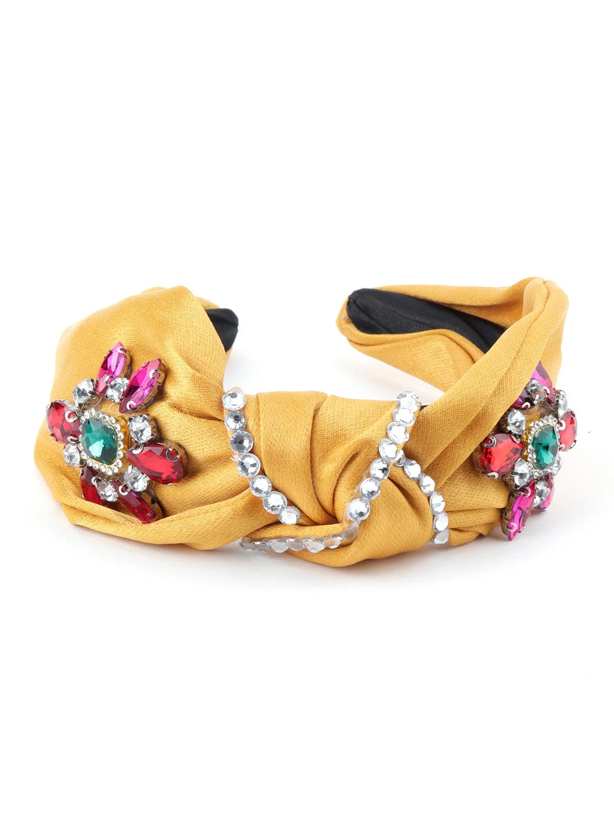 Odette Women Mustard Yellow Rocker-Style Hairband - Image 3