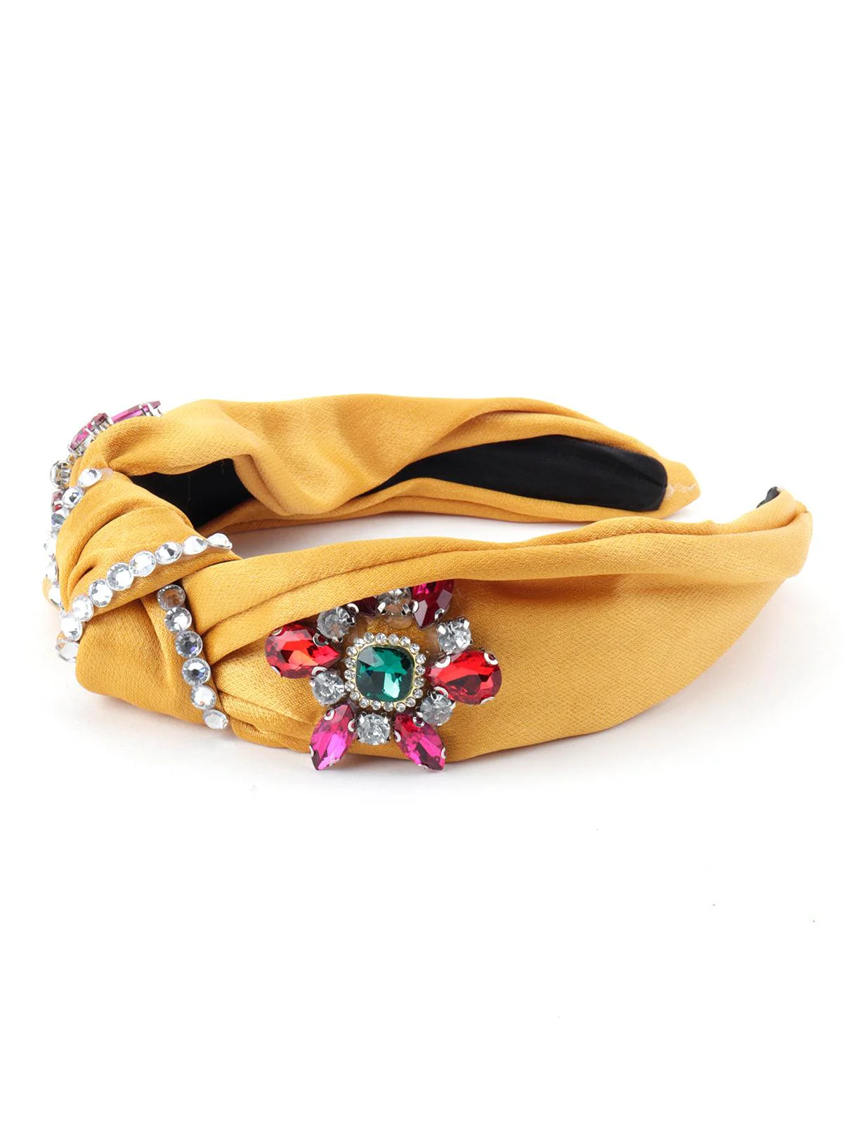 Odette Women Mustard Yellow Rocker-Style Hairband - Image 5