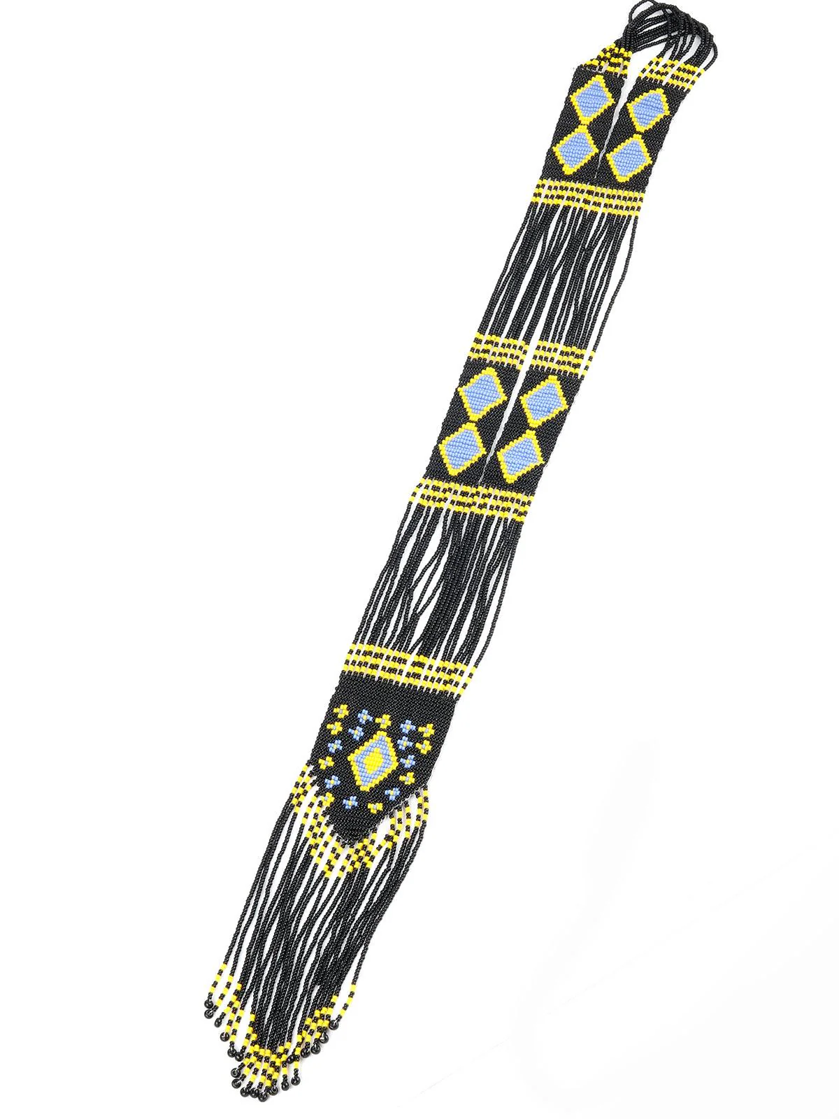 Odette Women Naomi Handmade Black Aztec Neckpiece - Image 3