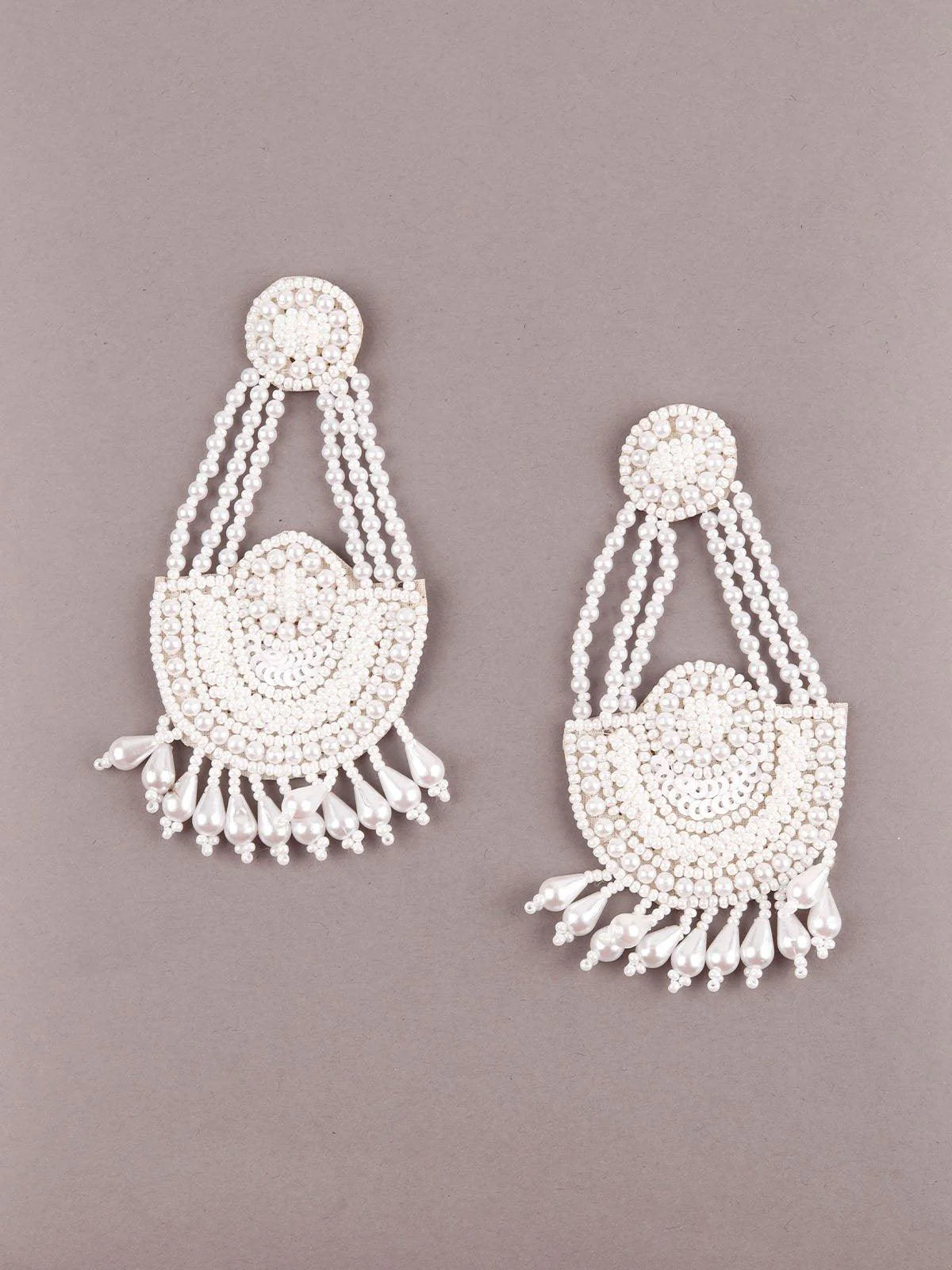 Odette Women White Metal Earring - Image 3