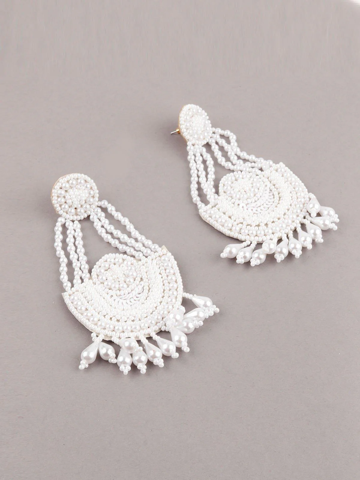 Odette Women White Metal Earring - Image 5