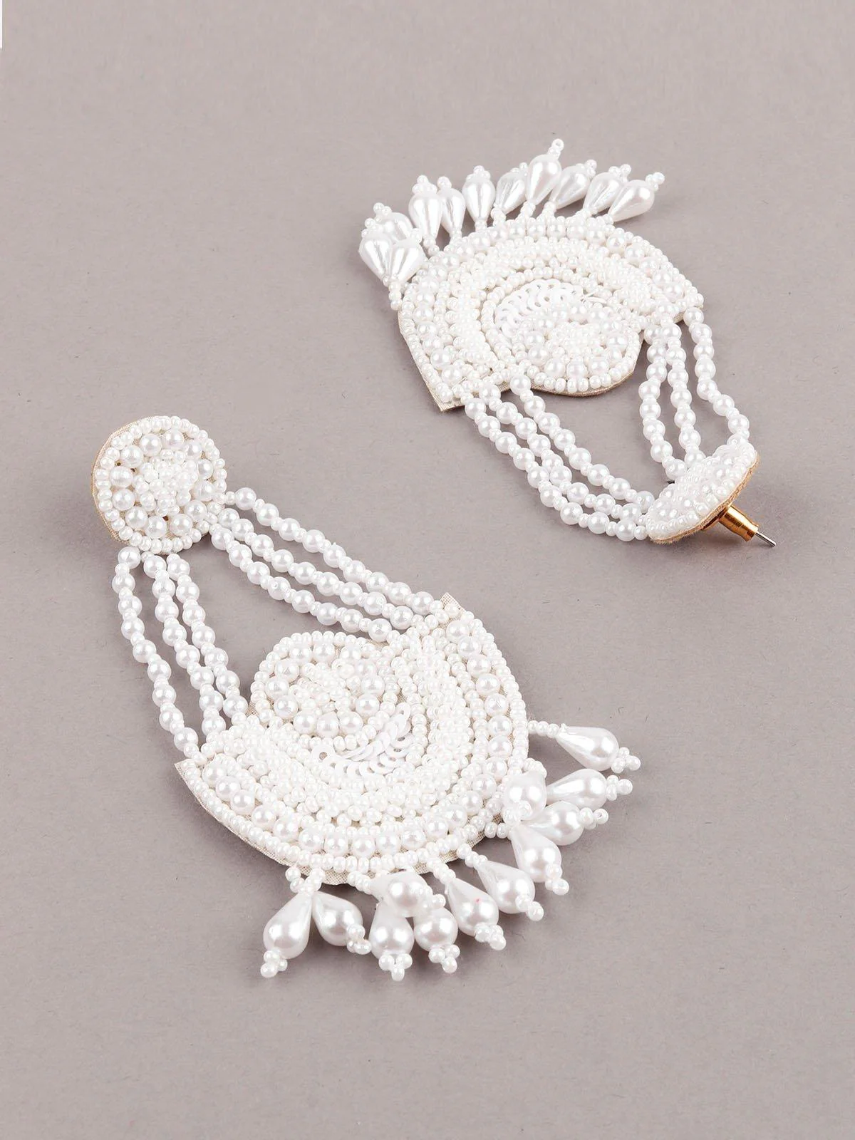 Odette Women White Metal Earring - Image 6