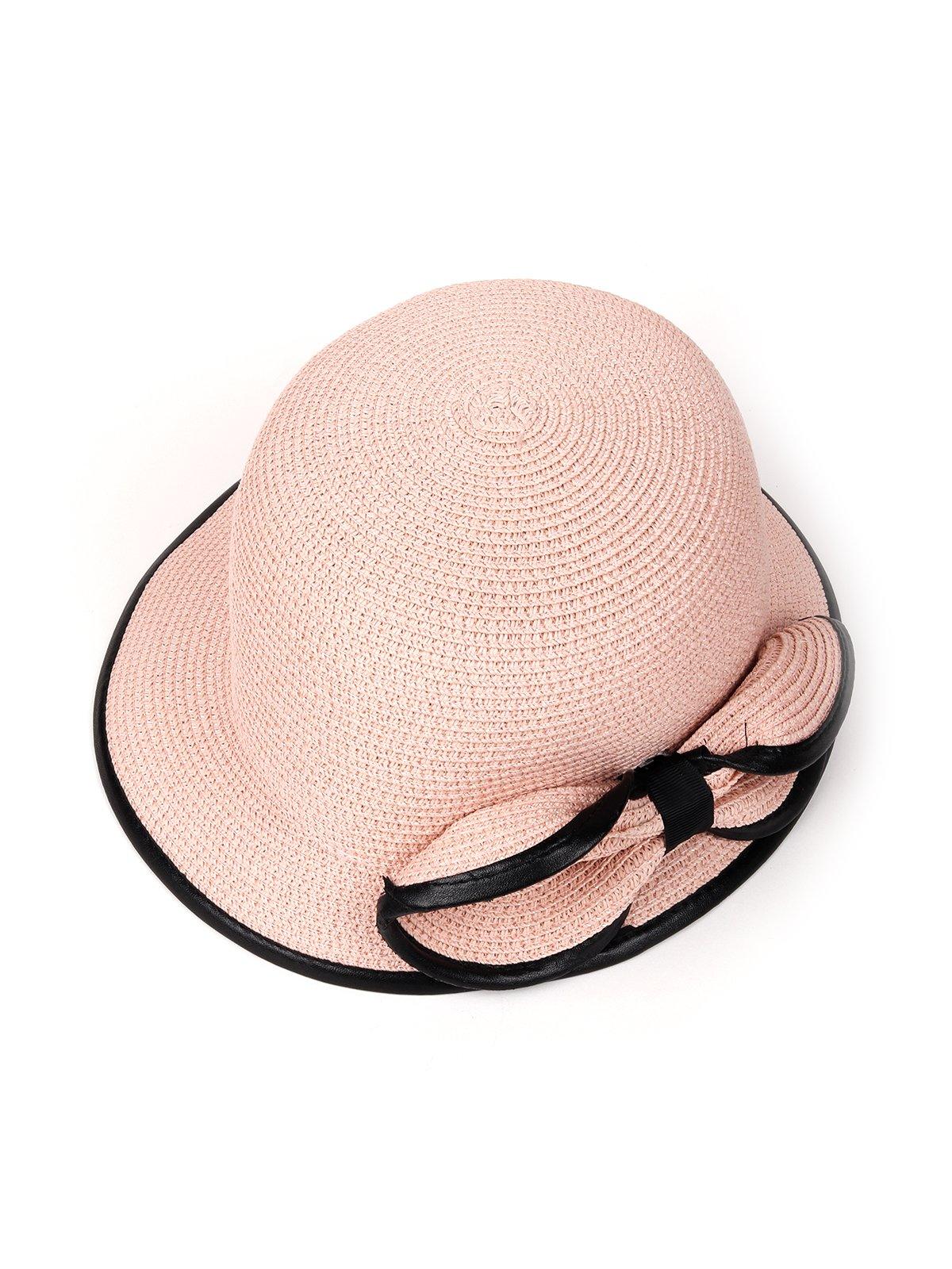 Odette Women Nude Black Edged Hat With Bow Tie - Image 4
