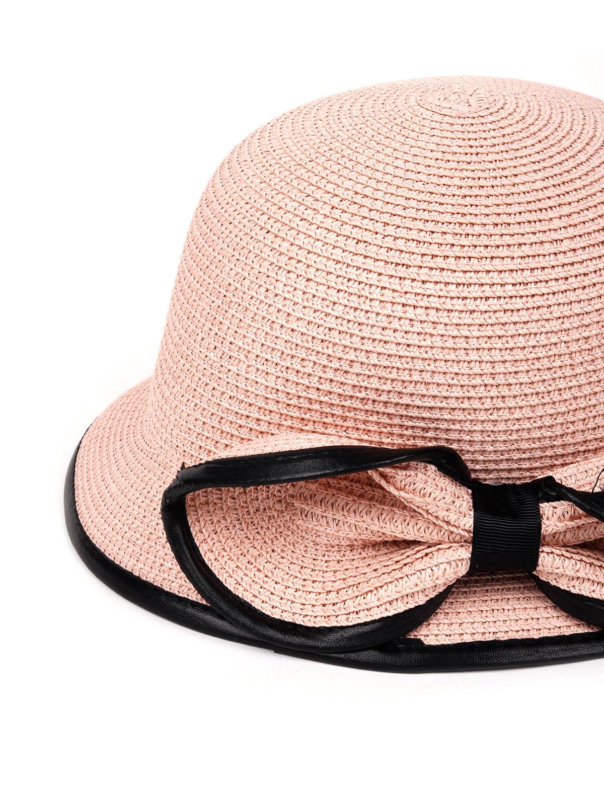 Odette Women Nude Black Edged Hat With Bow Tie - Image 6