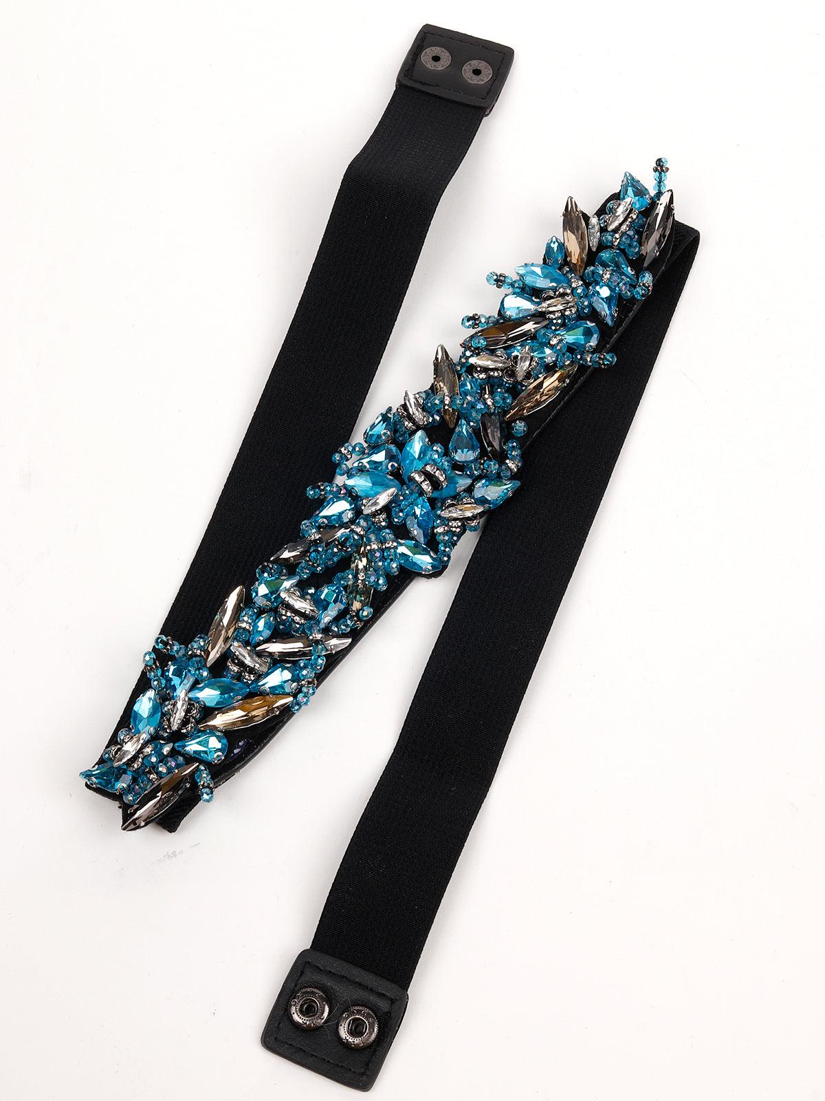 Odette Women Ocean Blue Embellished Belt - Image 5