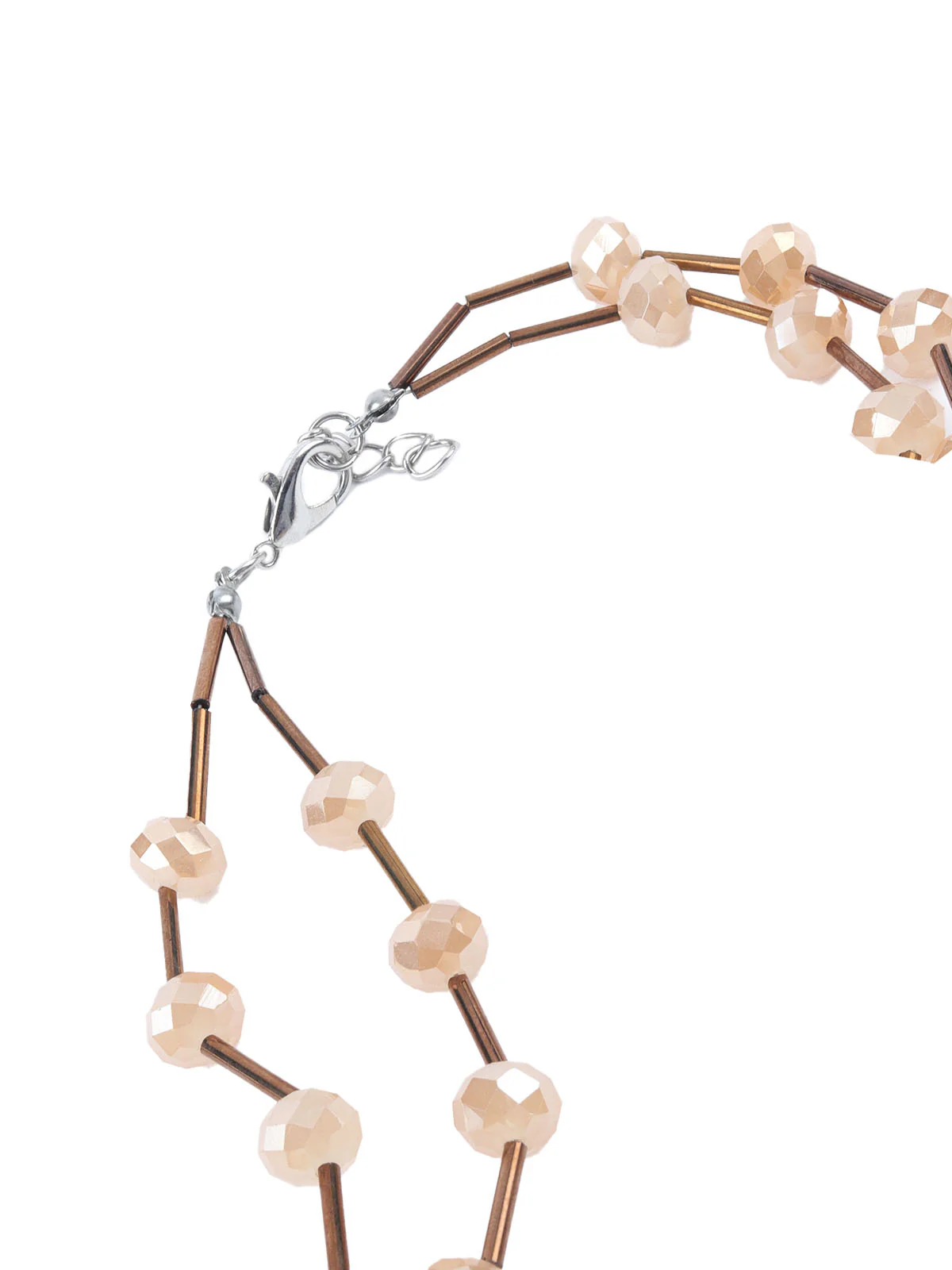Odette Beige & Brown Alloy Embellished Neckpiece For Women - Image 5