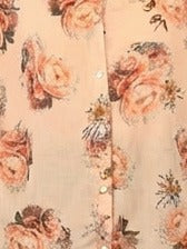Odette Beige Cotton Blend Floral Printed Shirt For Women - Image 5