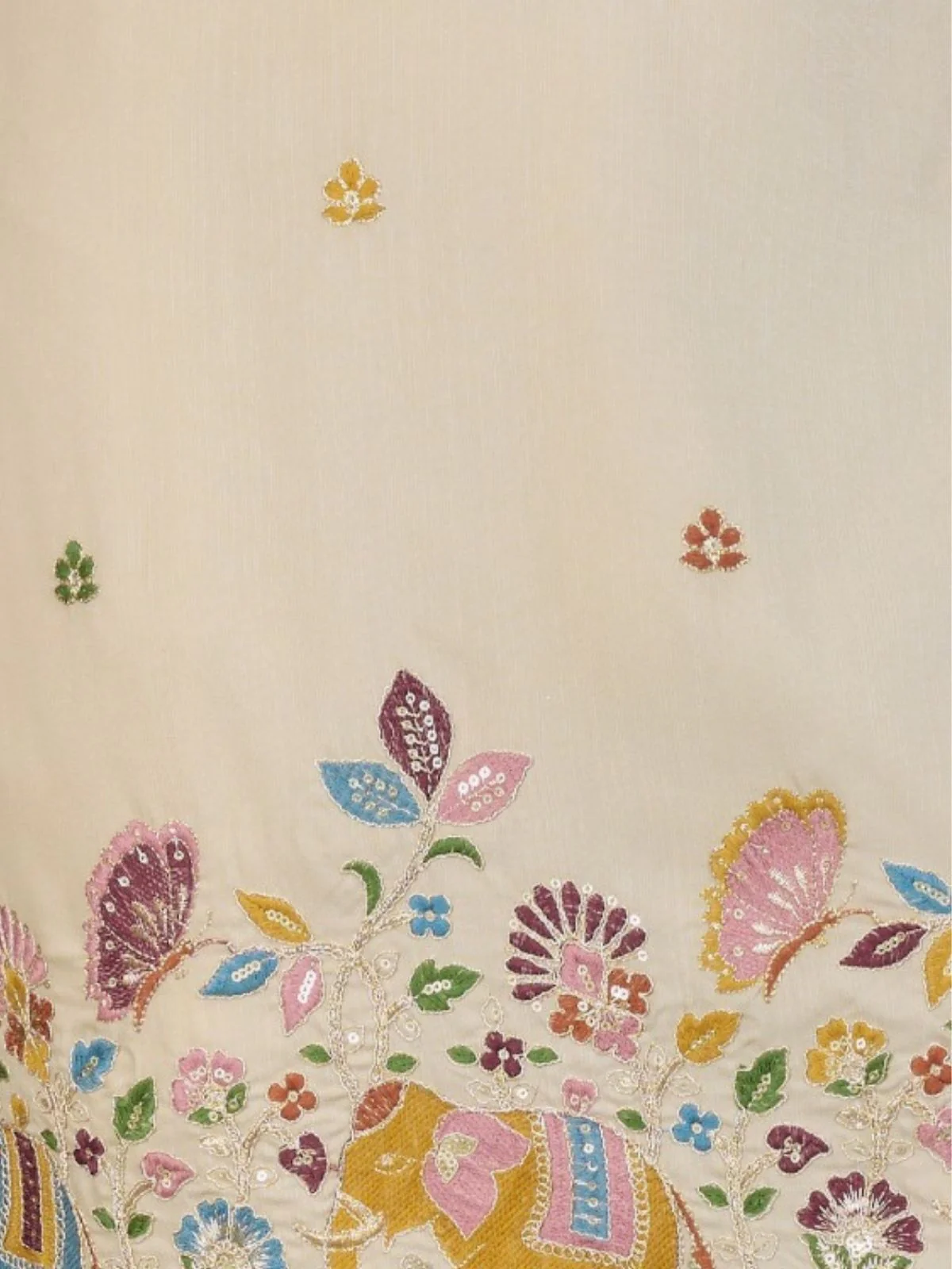 Odette Beige Cotton Embroidered Stitched Kurta For Men - Image 4
