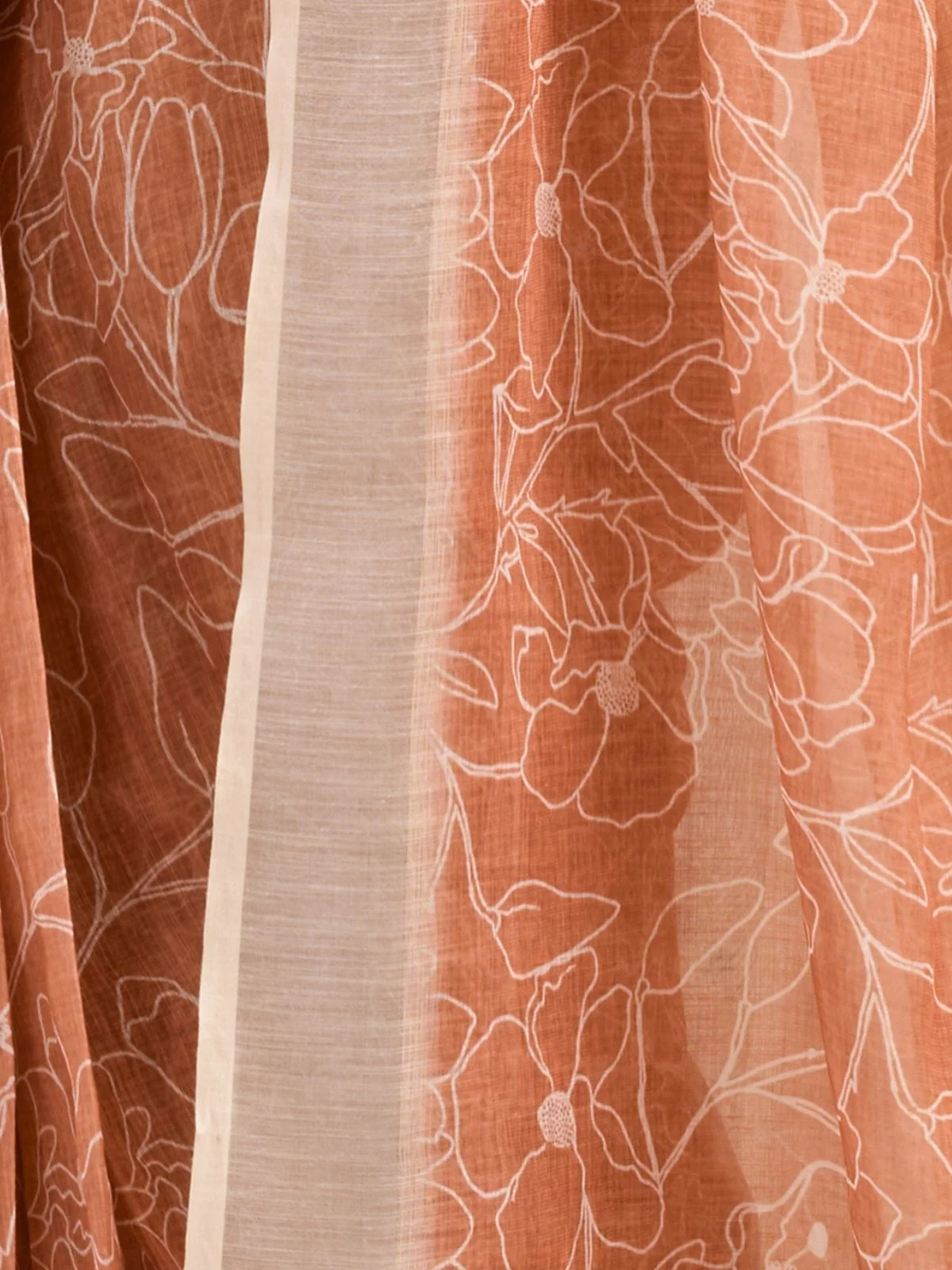 Odette Beige Cotton Linen Zari Work Saree For Women - Image 6