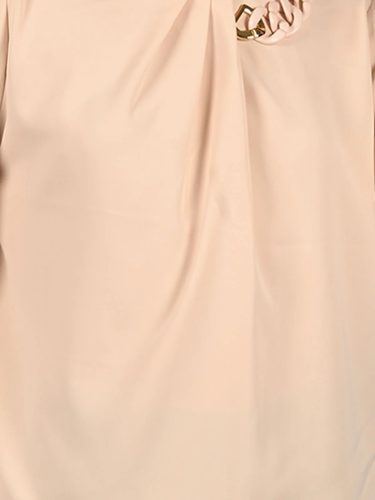 Odette Beige Cotton Lycra Solid Top For Women - Image 6