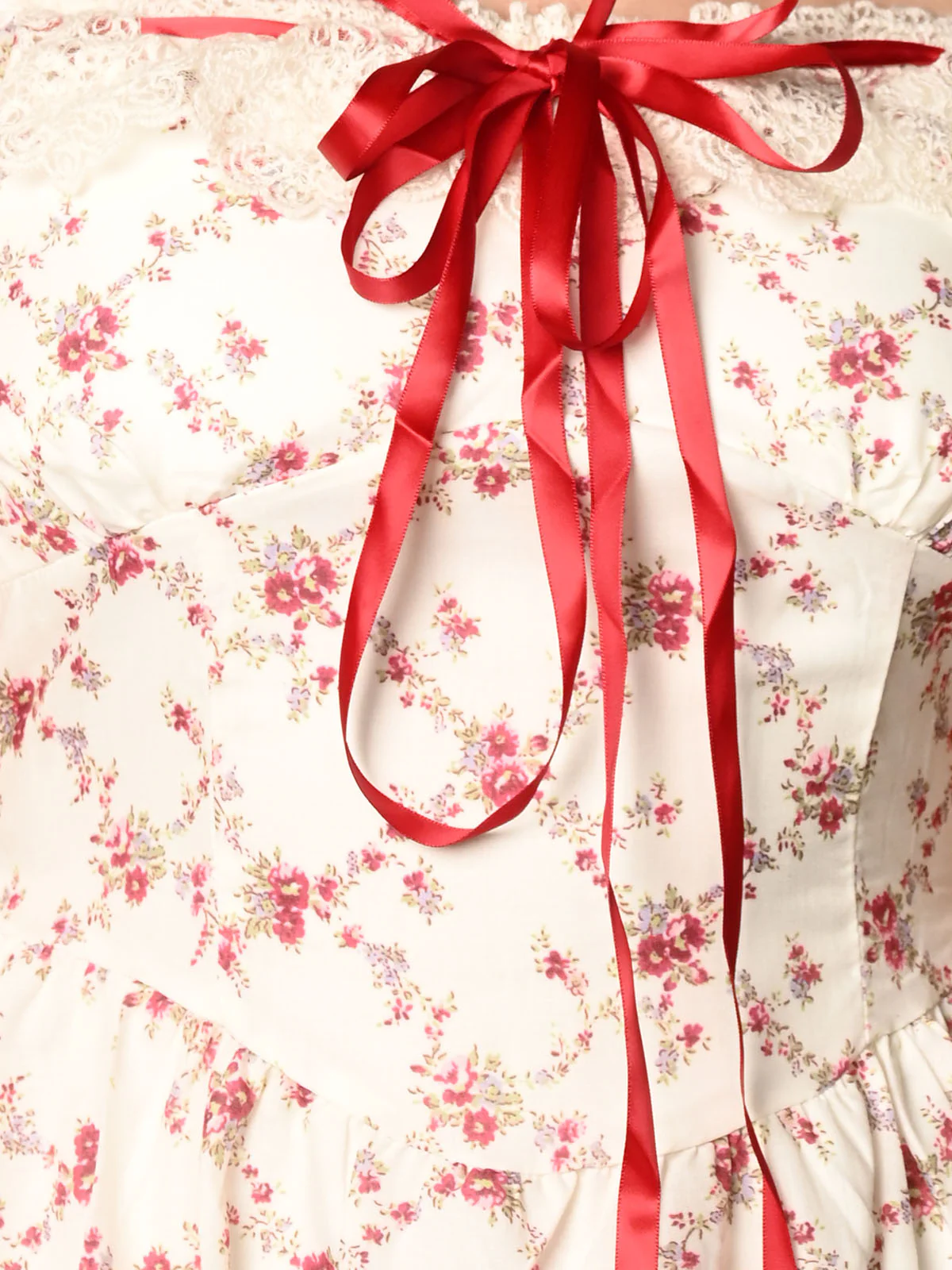 Odette Beige Cotton Printed Dress For Women - Image 5