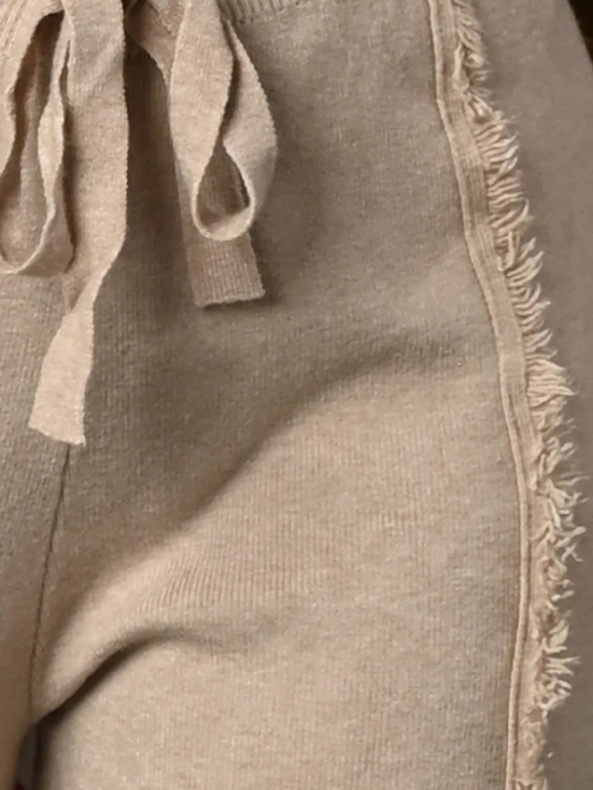 Odette Beige Jersey Solid Track Pant For Women - Image 5