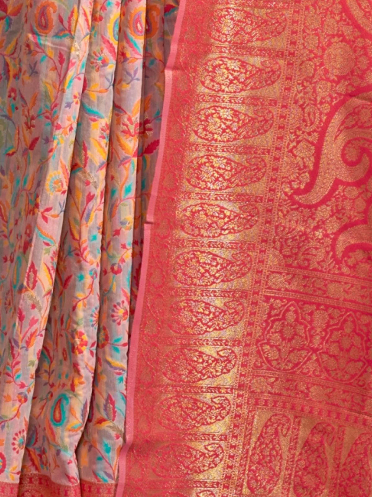 Odette Beige Modal Woven Saree With Unstitched Blouse For Women - Image 3