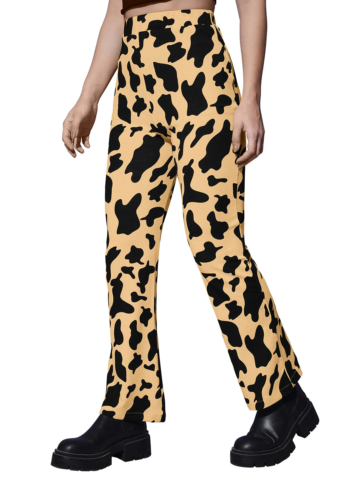 Odette Beige Polyester Trouser For Women - Image 3