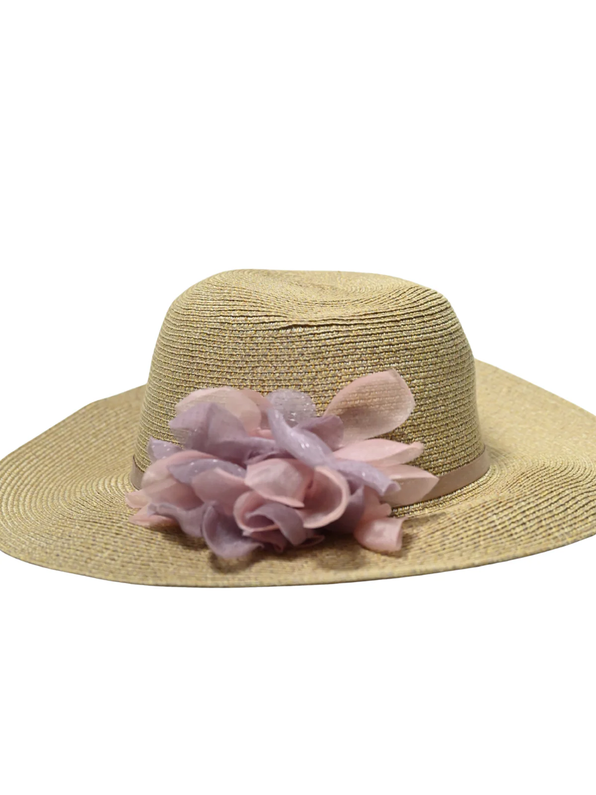 Odette Beige Polypropylene And Organza Woven Hat For Women - Image 4