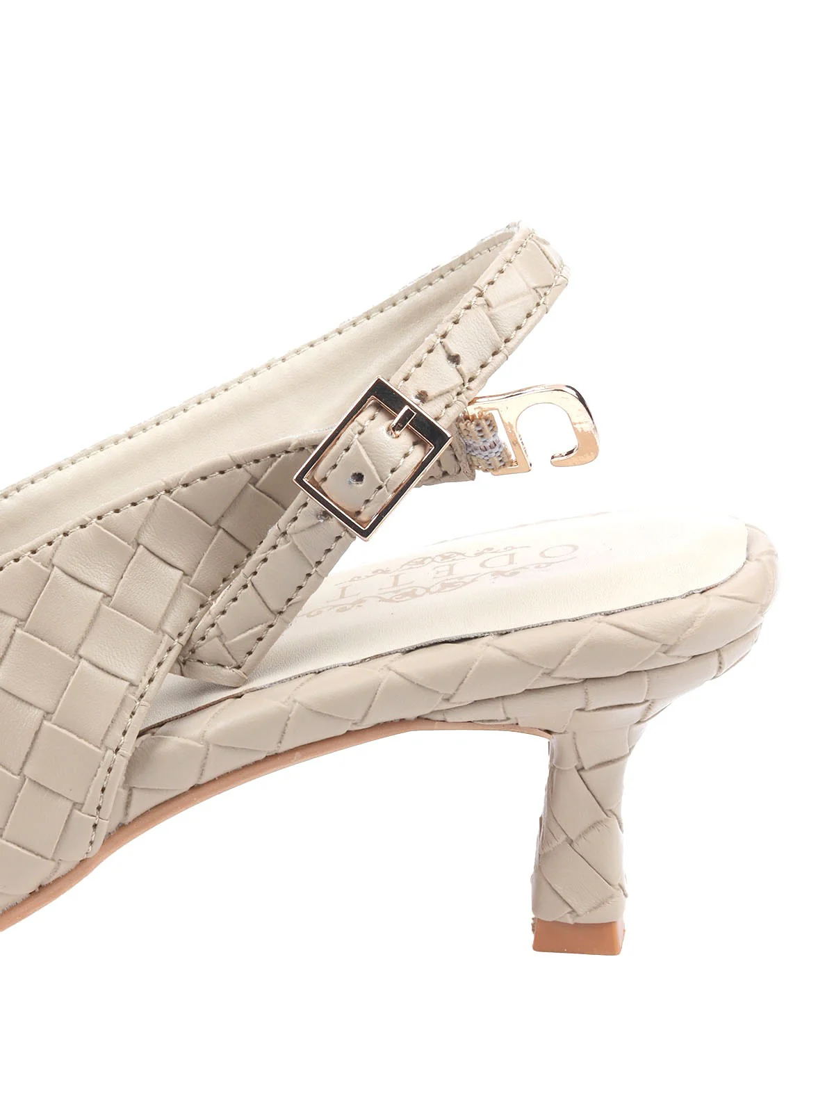Odette Beige PU Textured Shoes For Women - Image 7