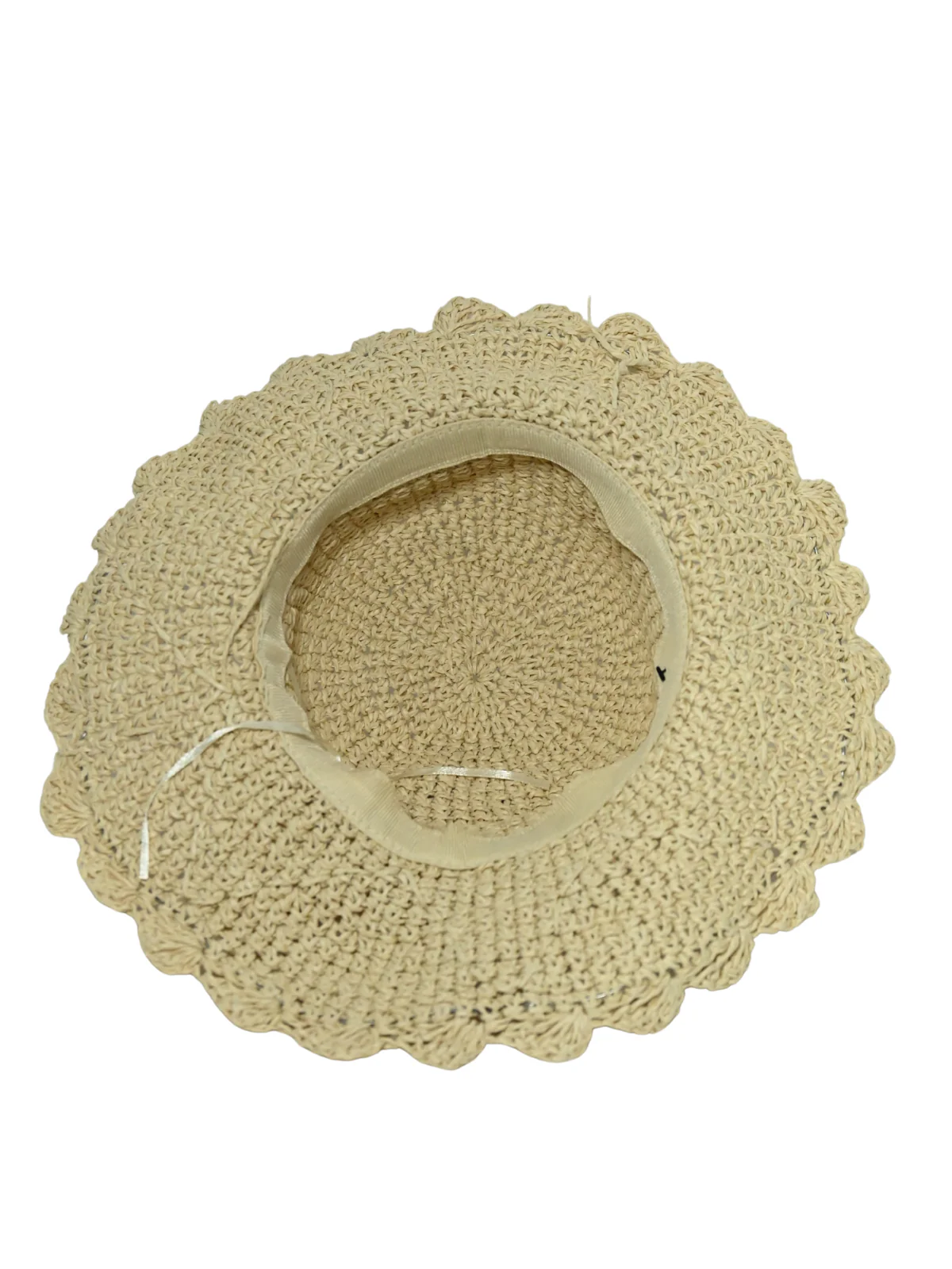 Odette Beige Raffia Embroidered Hat For Women - Image 6