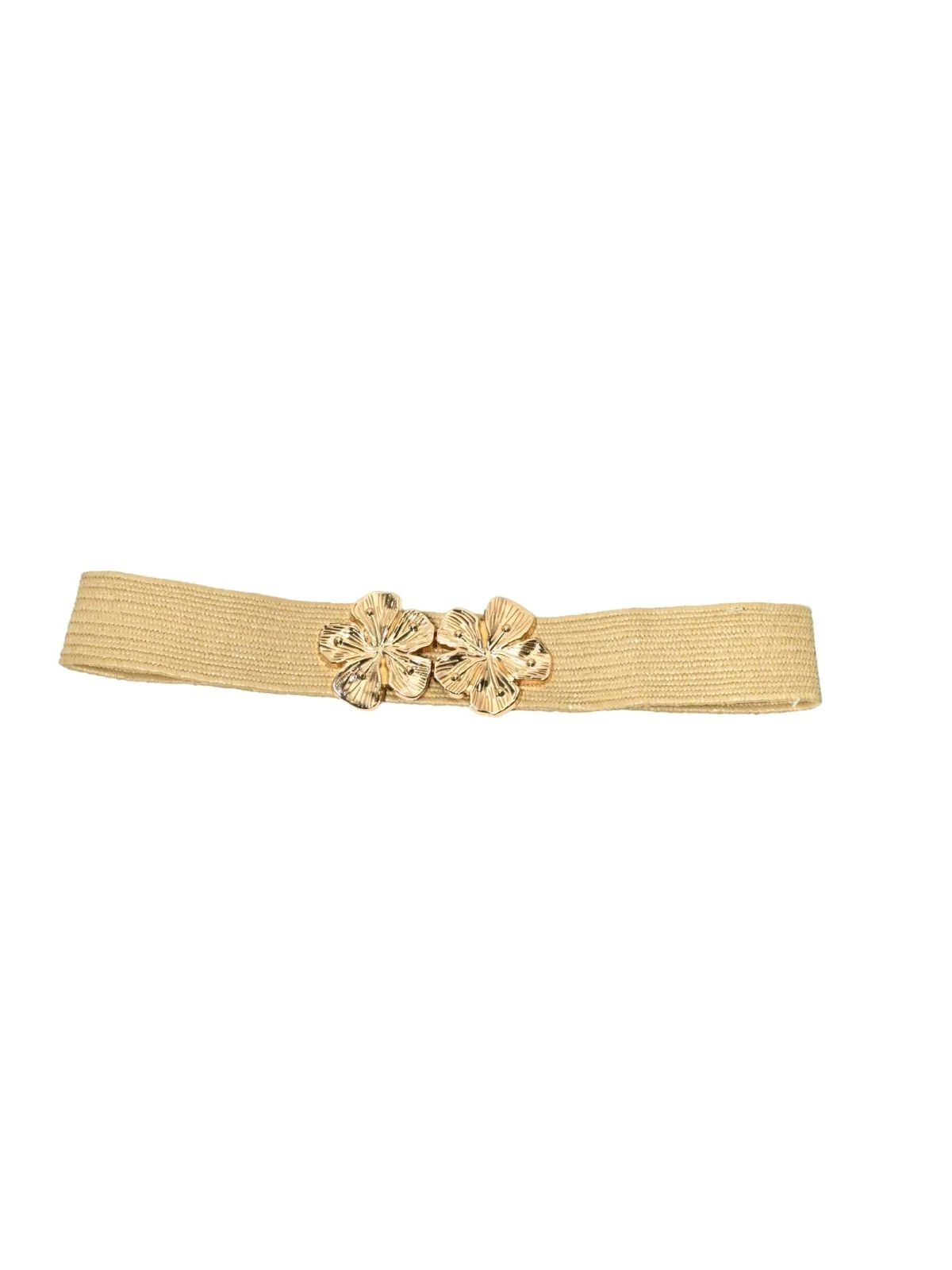 Odette Beige Raffia Solid Belt For Women - Image 3
