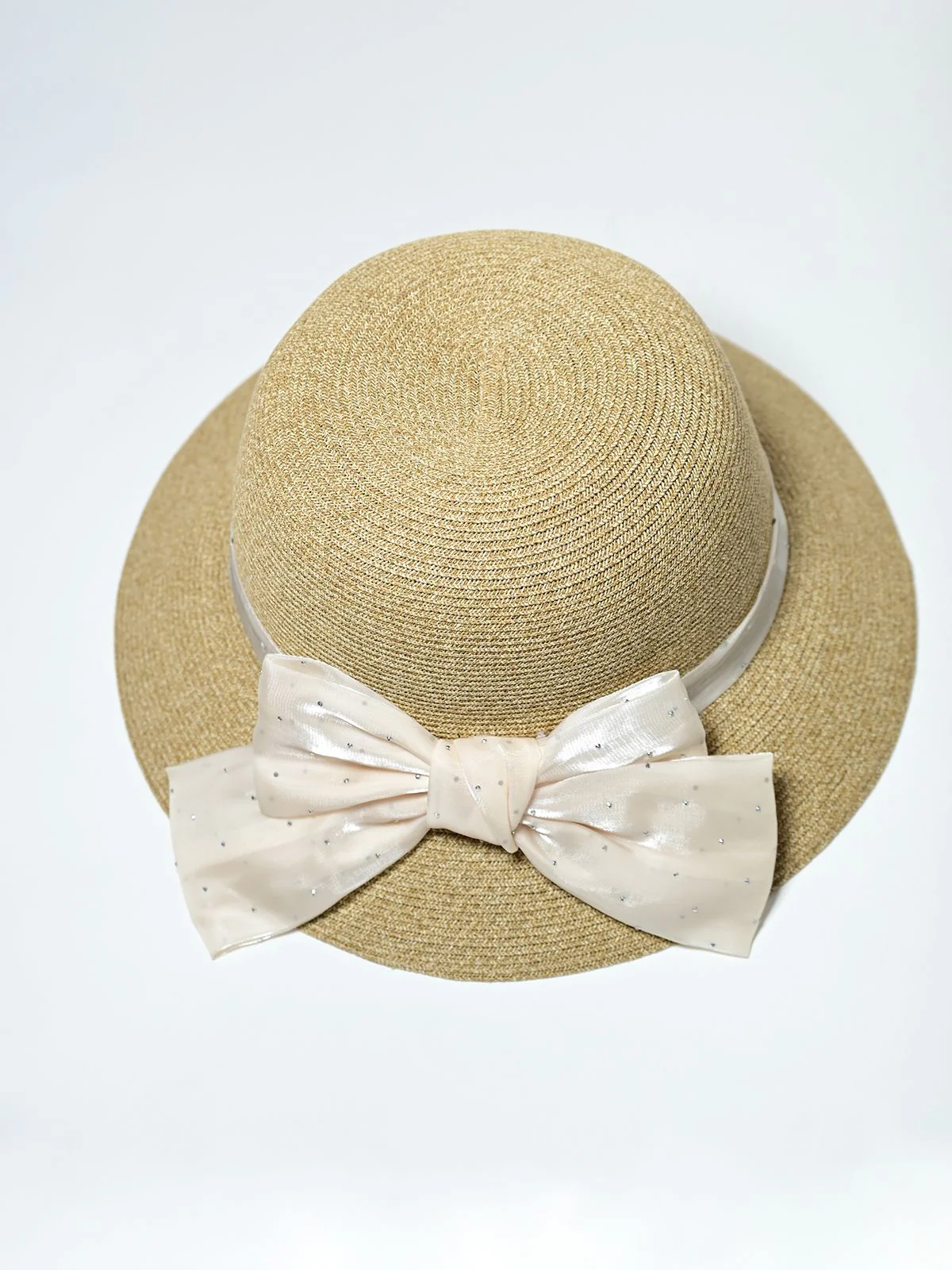 Odette Beige Raffia Woven Texture Hat For Women - Image 4