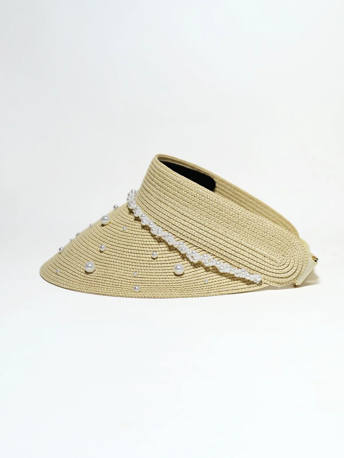 Odette Beige Raffia Woven Texture Hat For Women - Image 4