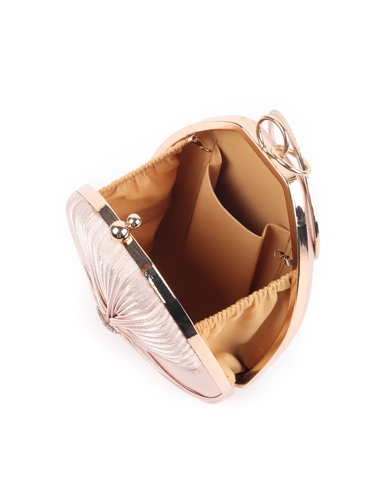 Odette Beige Patterned Clutch For Women - Image 6