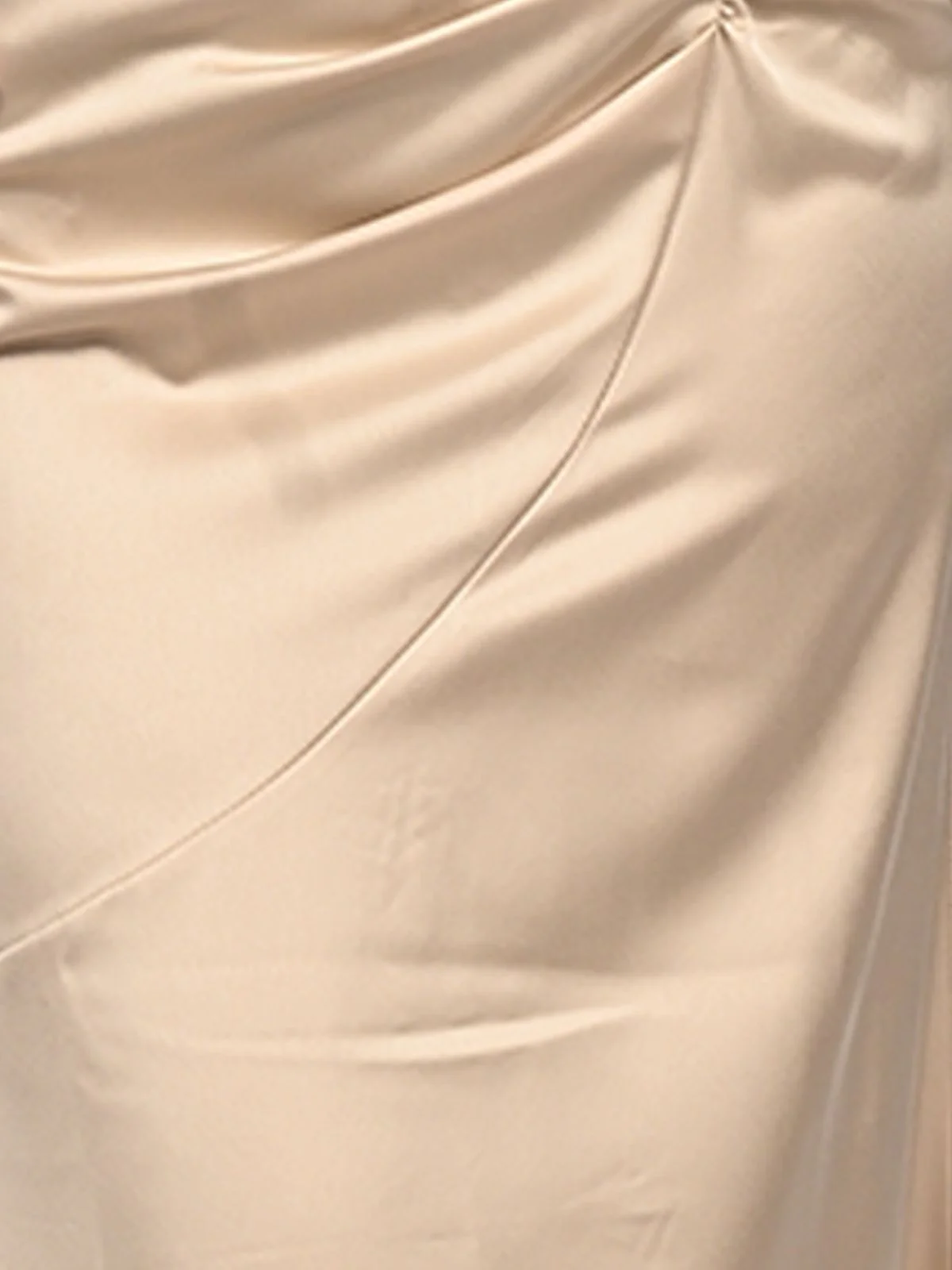 Odette Beige Satin Fit And Flared Skirt For Women - Image 6