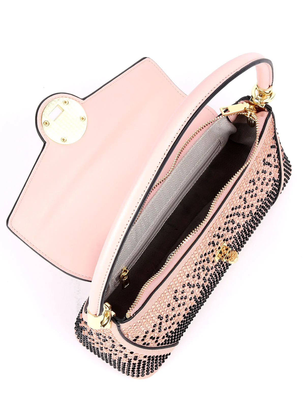 Odette Beige Textured Hand Bag For Women - Image 6