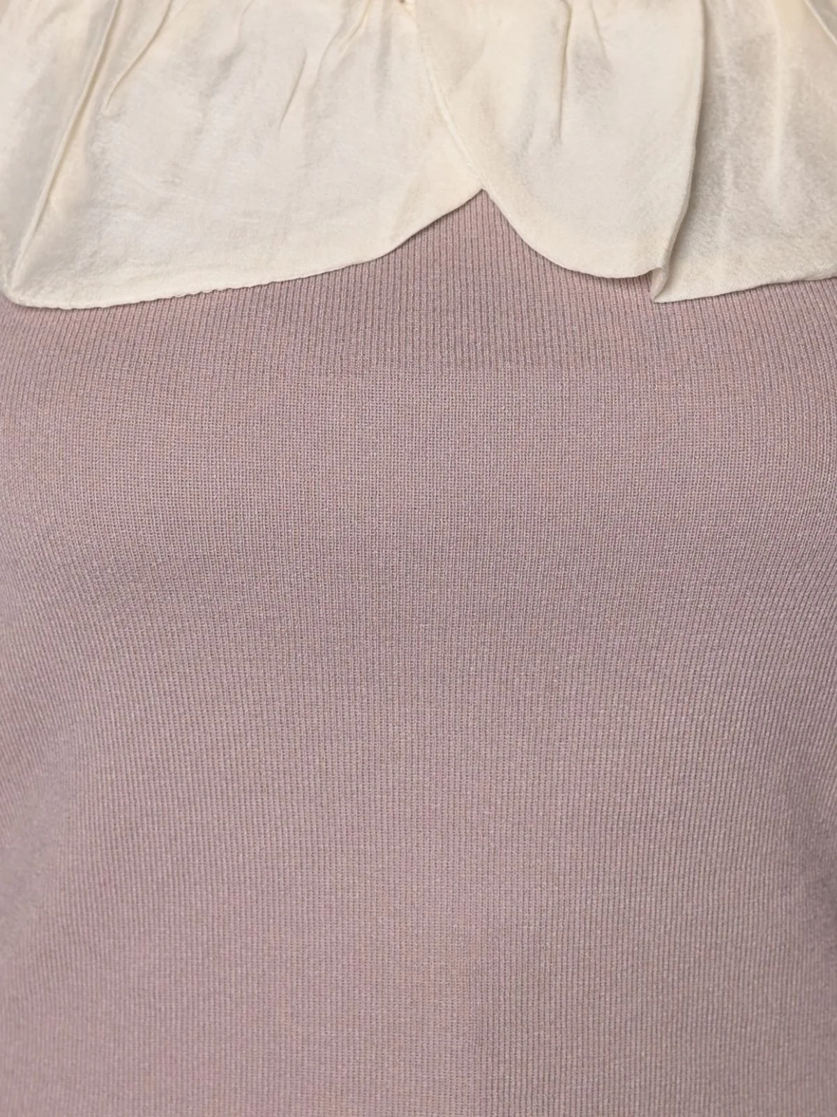Odette Mauve Viscose Rib Lycra Solid Frill Top For Women - Image 6