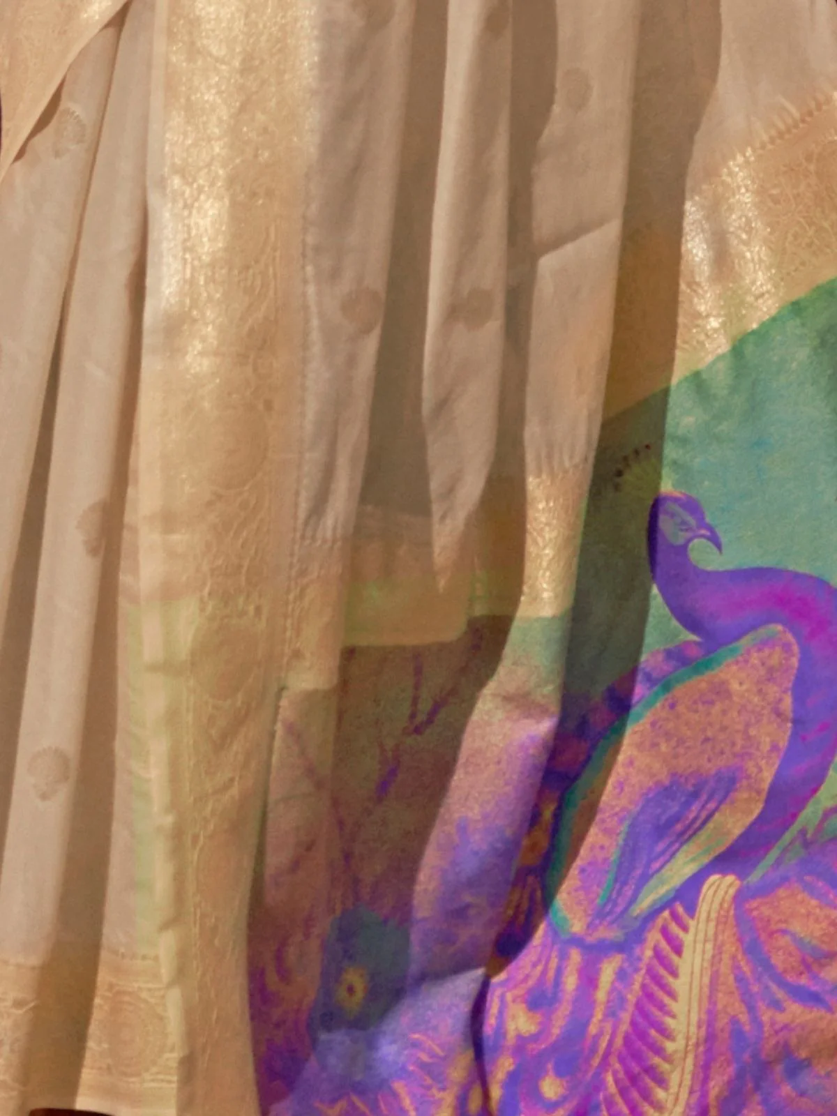 Odette Beige Woven Design Silk Blend Saree With Unstitched Blouse For Women - Image 4