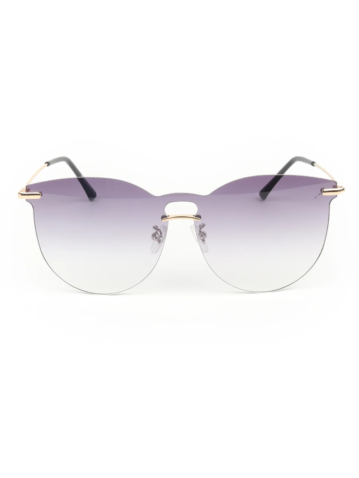 Odette Black Acrylic Round Sunglasses for Women - Image 3