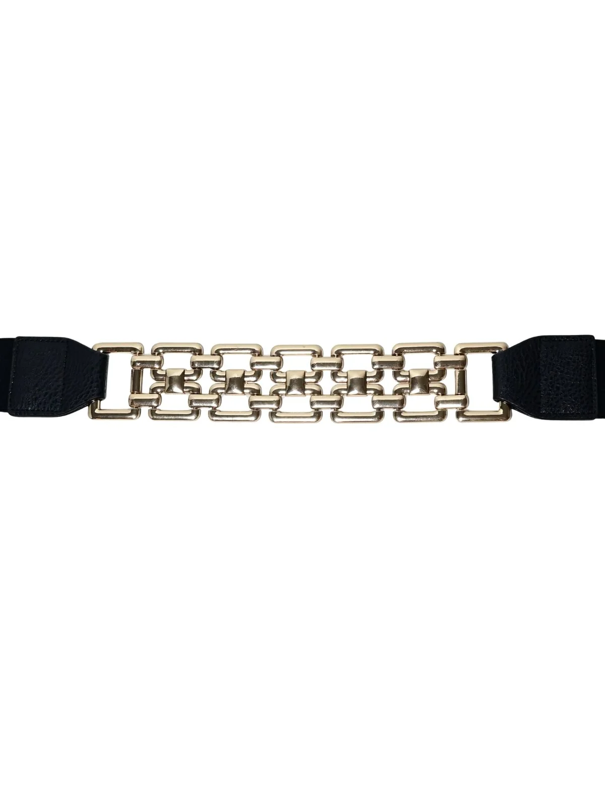 Odette Black Alloy Metallic Design Belt For Women - Image 3