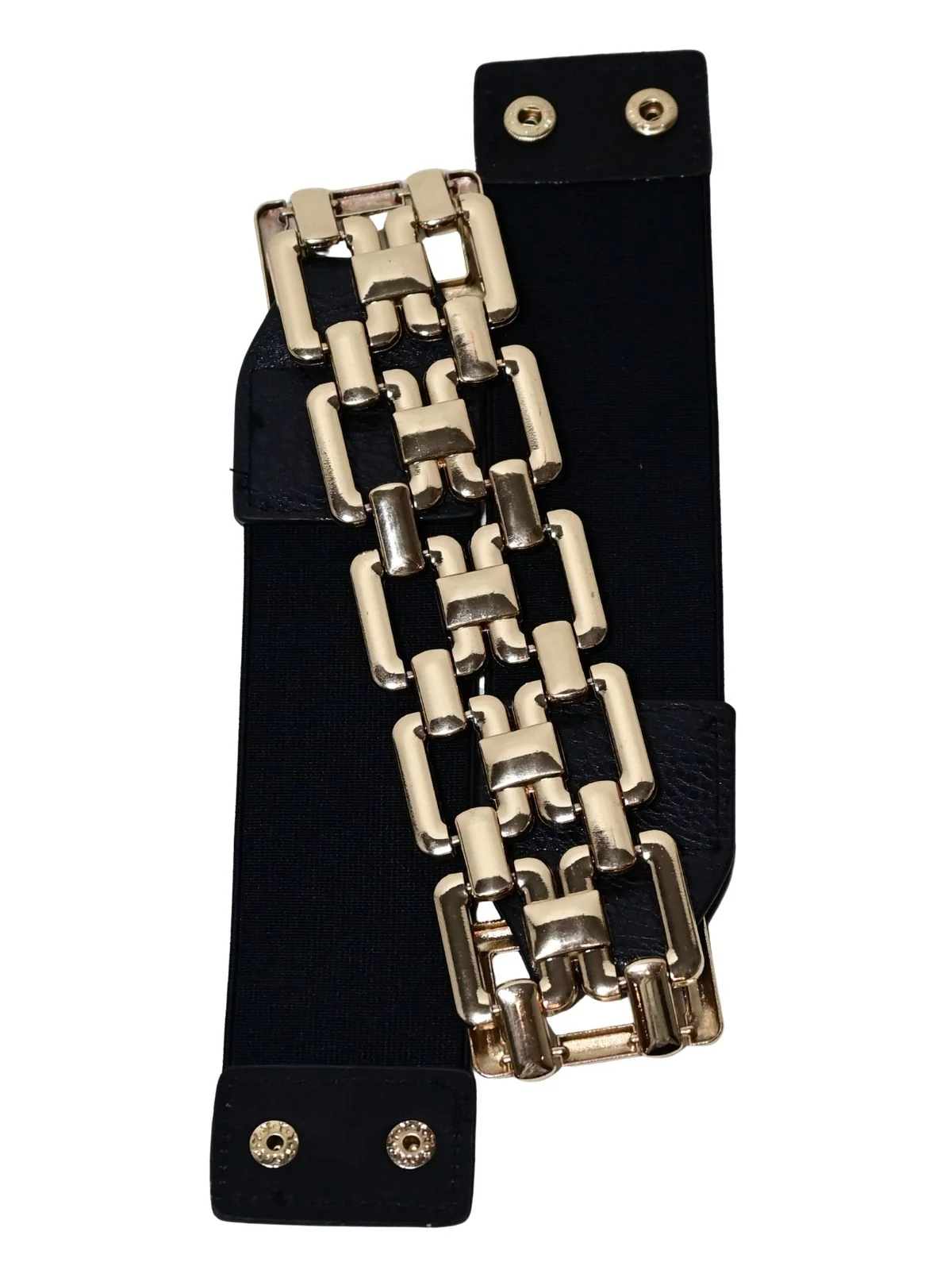 Odette Black Alloy Metallic Design Belt For Women - Image 5
