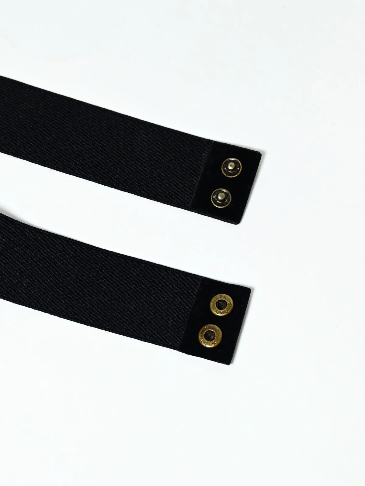 Odette Black And Golden Elastic Embellished Belt For Women - Image 5