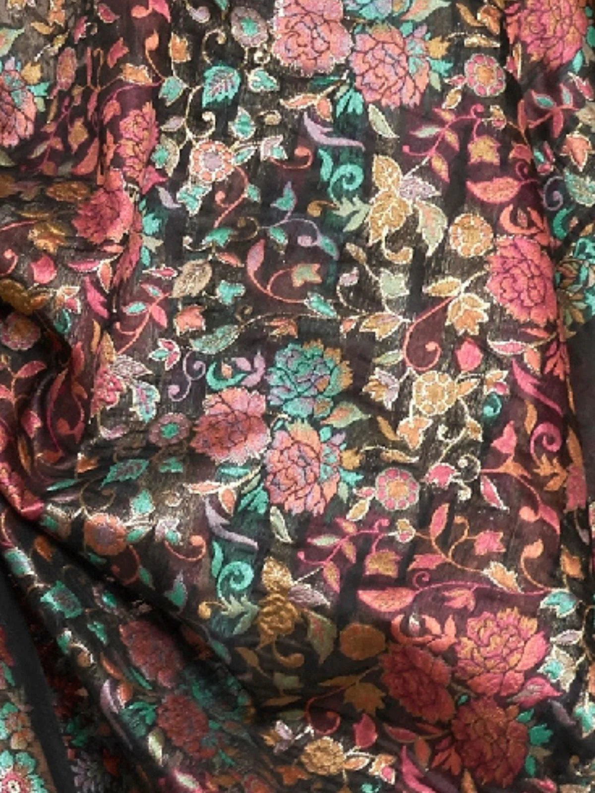 Odette Black And Pink Woven Design Silk Blend Saree With Unstitched Blouse For Women - Image 3