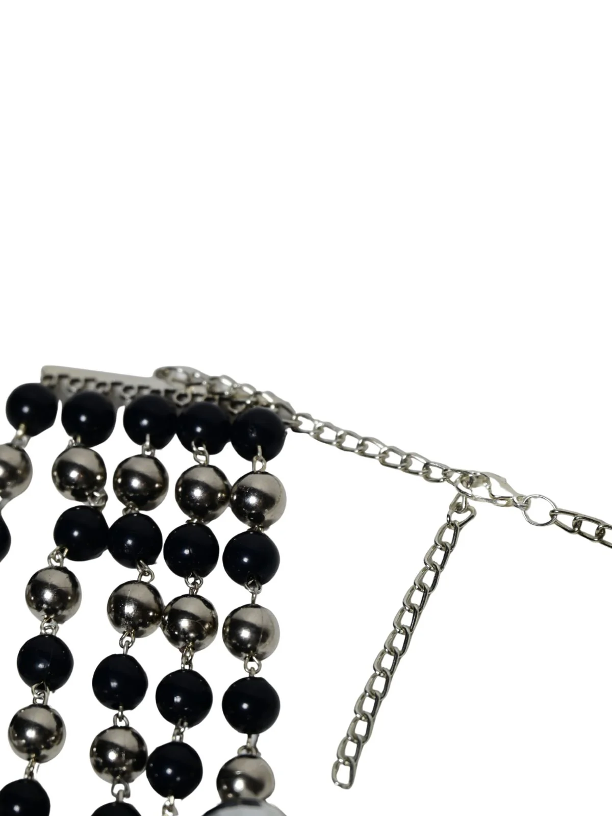 Odette Black And Silver Alloy Embellished Neckpiece For Women - Image 5