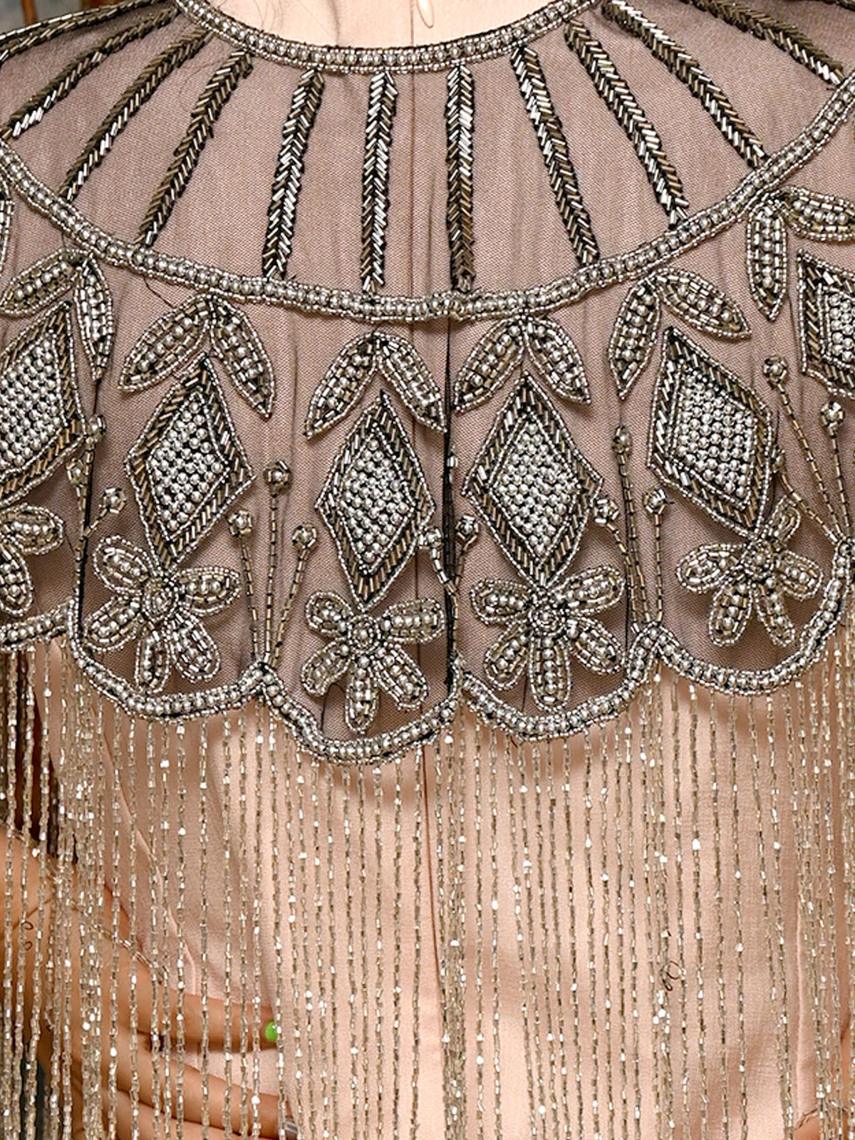Odette Black And Silver Net Beads Embroidered Cape for Women - Image 4