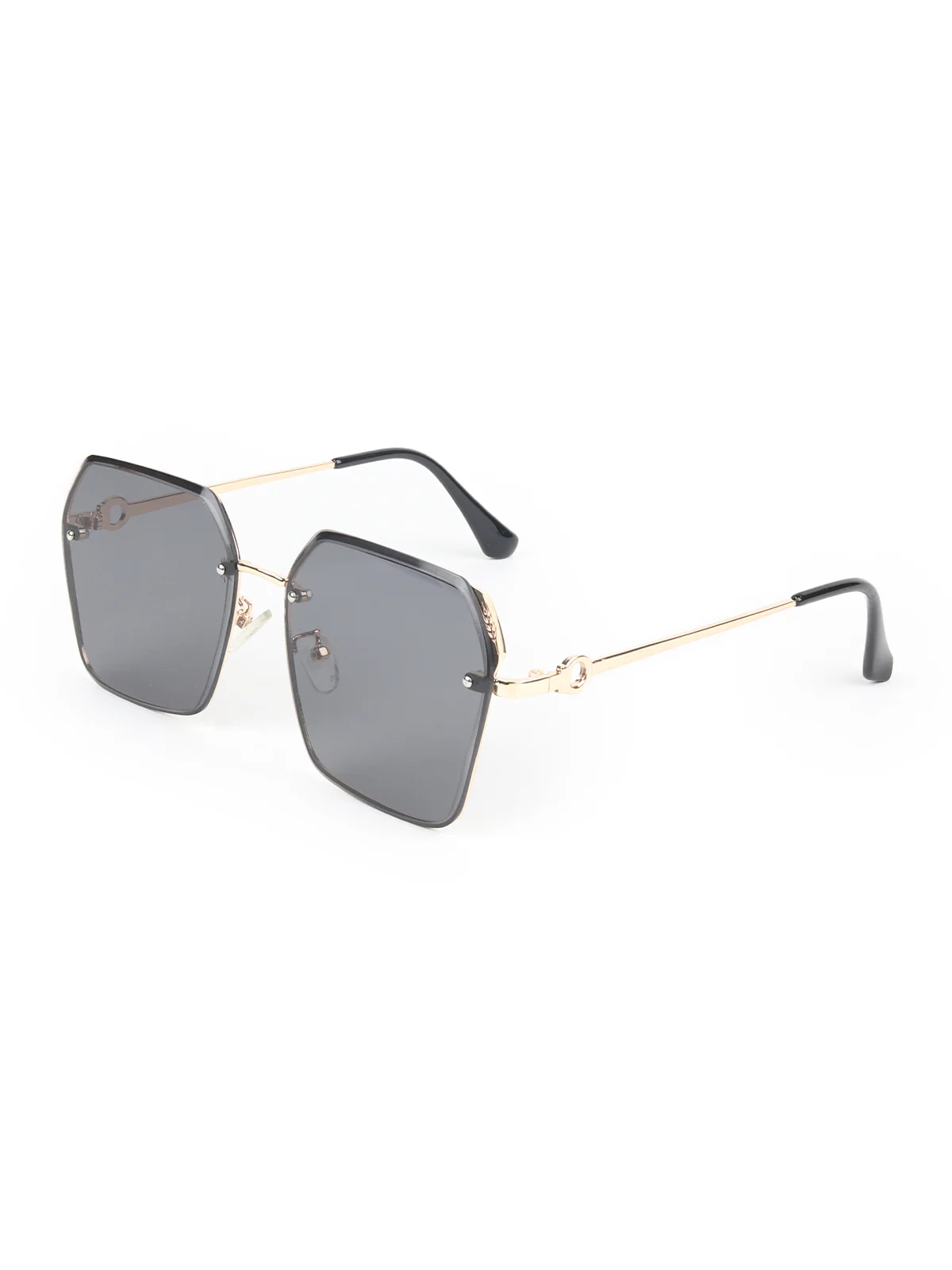 Odette Black and Teal Acrylic Round Sunglasses for Women - Image 3