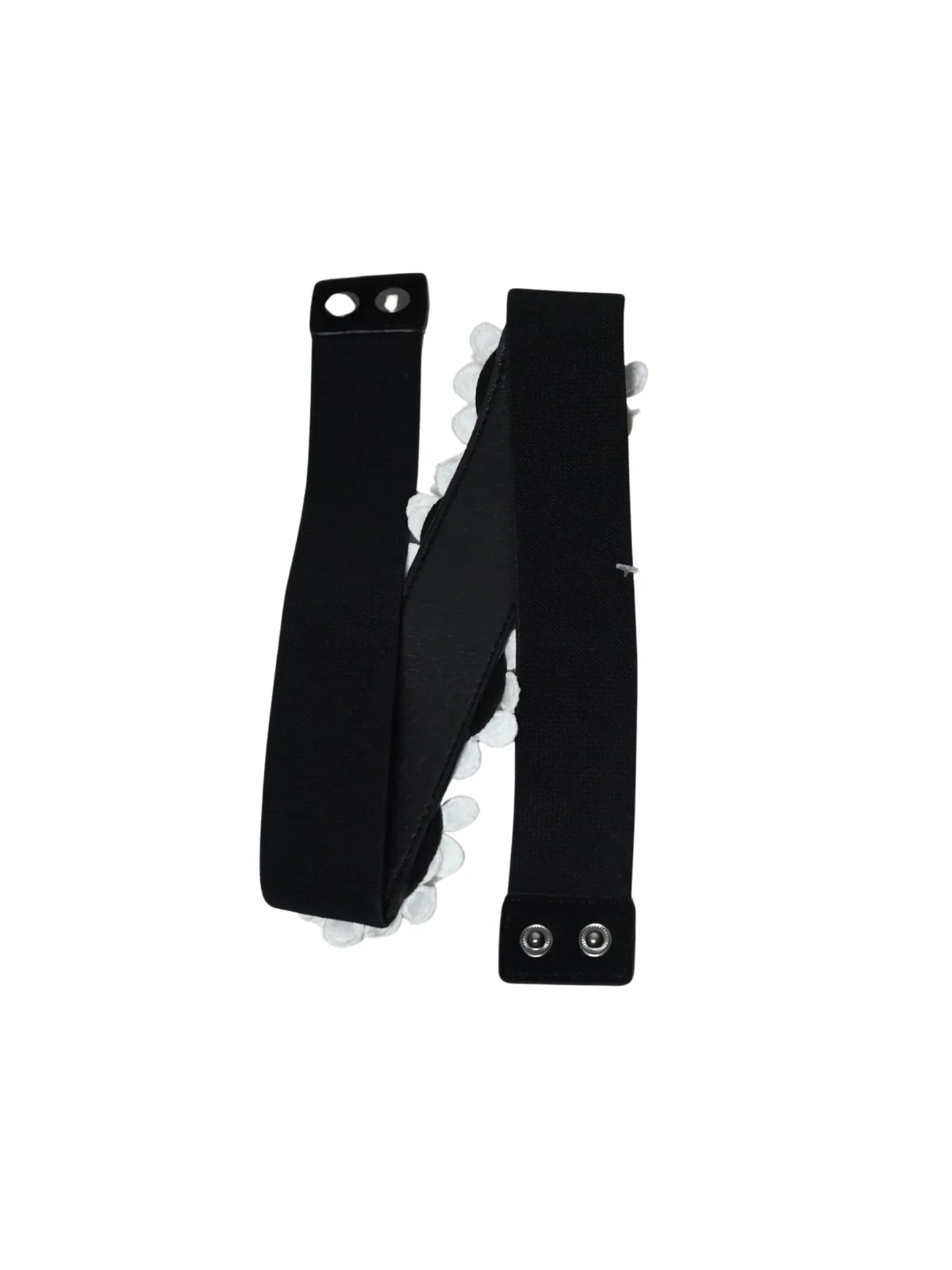 Odette Black and White Elastic Embellished Belt For Women - Image 5