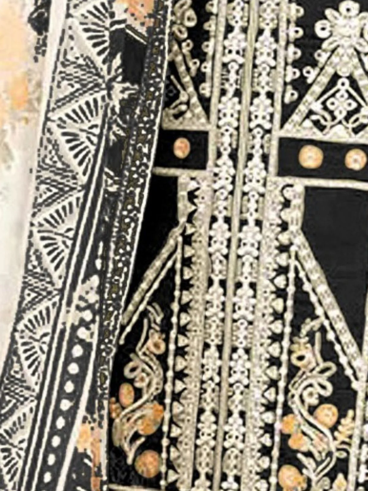 Odette Black Cotton Blend Embroidered Semi Stitched Kurta Set For Women - Image 3