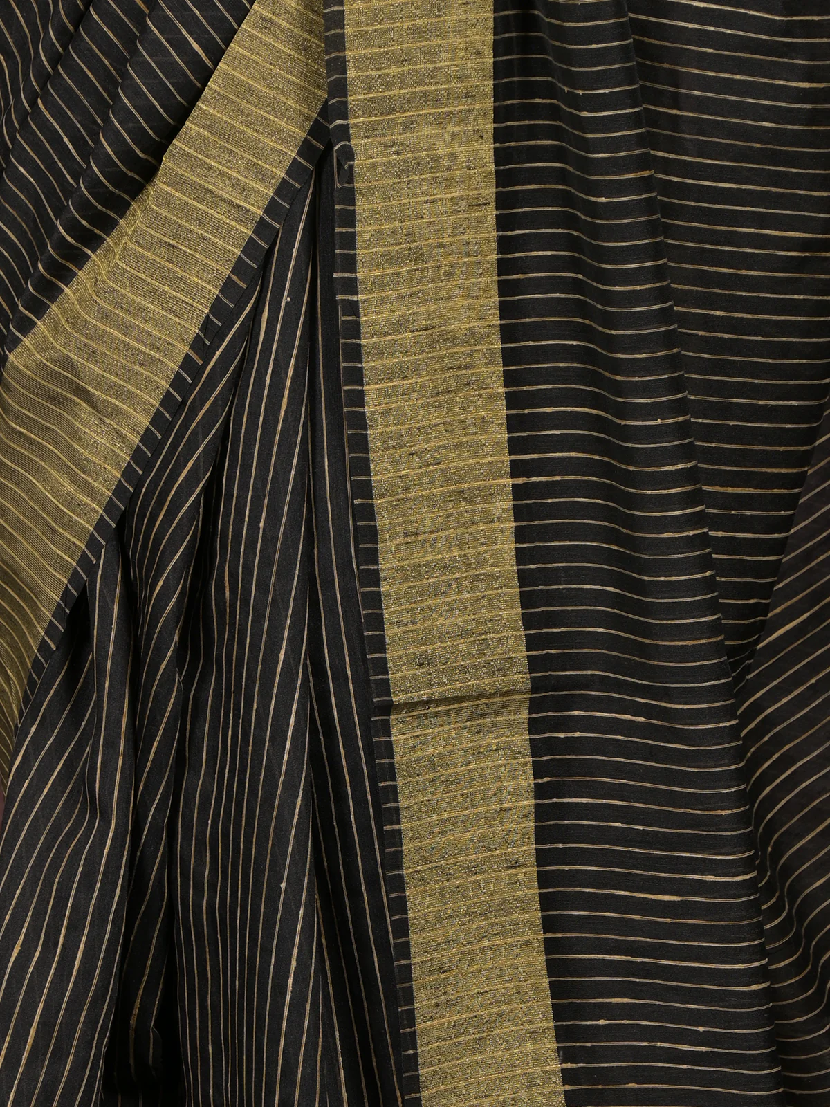 Odette Black Cotton Blend Woven Saree with Unstitched Blouse for Women - Image 5