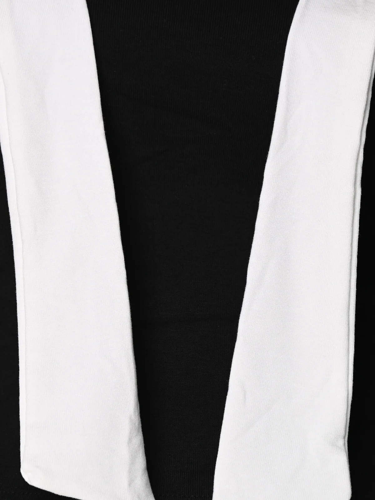 Odette Black Cotton Rib Solid Top For Women - Image 4